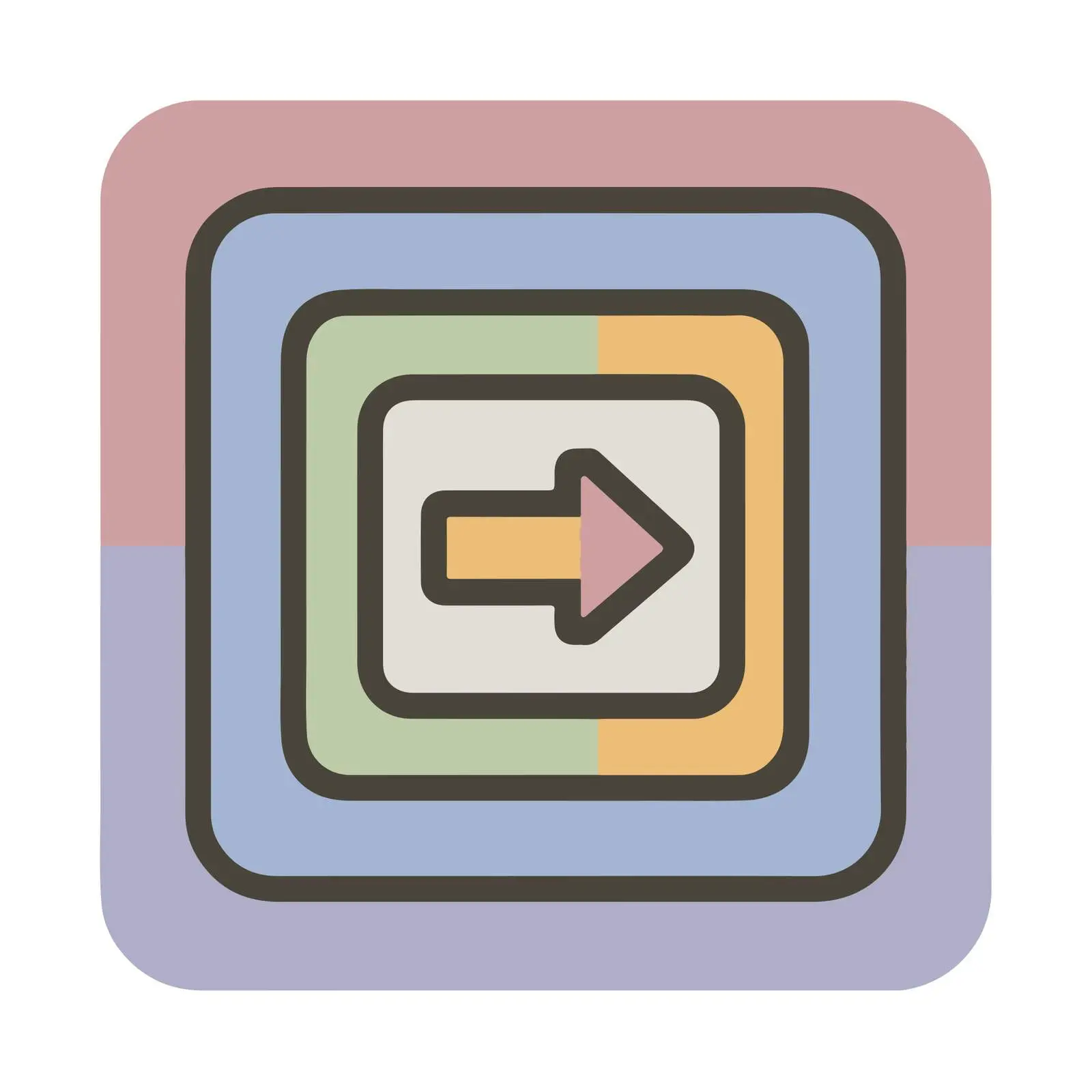 Rewind Pictogram in Muted Flat Colors – free backtrack image from Dotvec