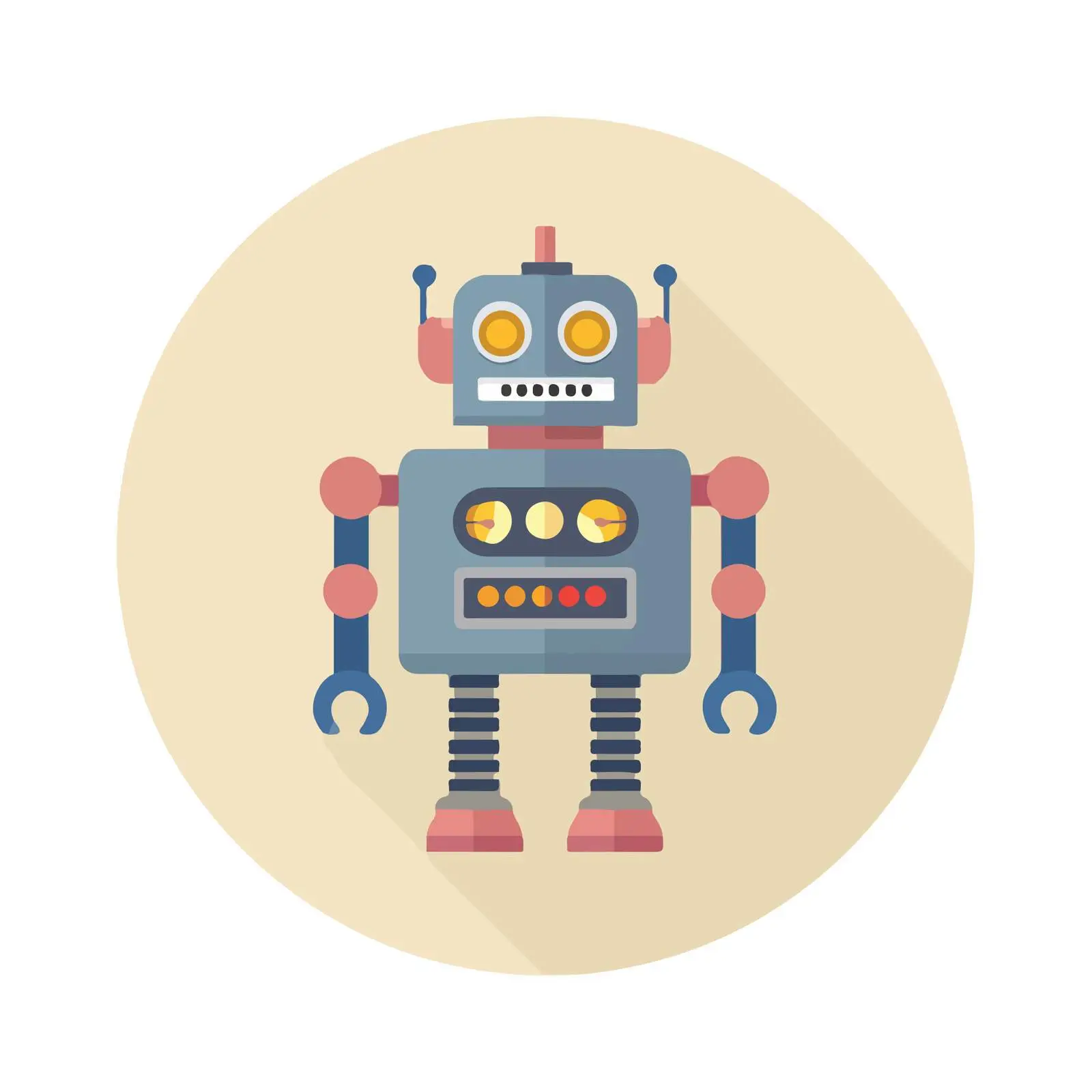Robot Icon in Flat Design Style — free download from Dotvec