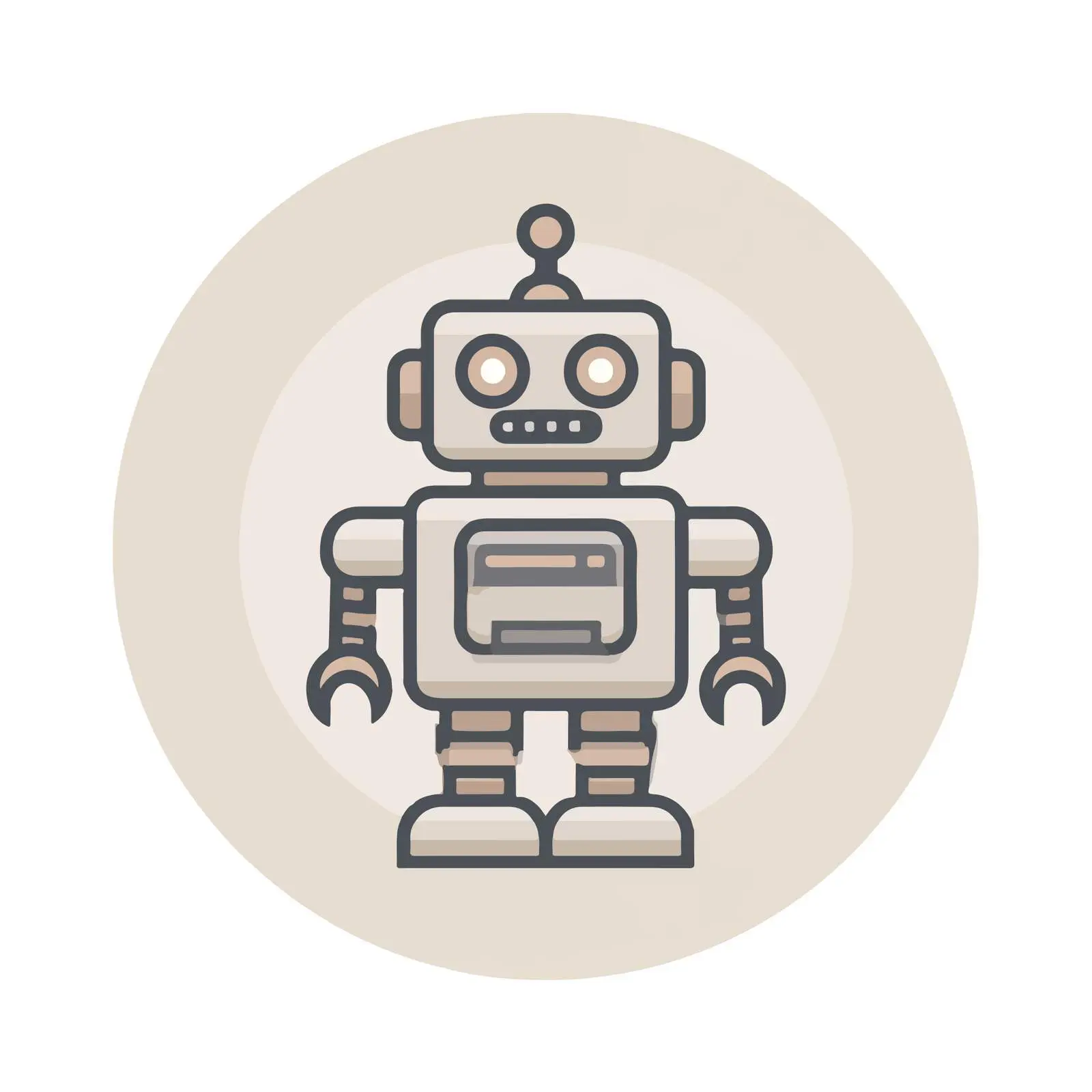 Robot Monoline Icon Design – free flat pal image from Dotvec
