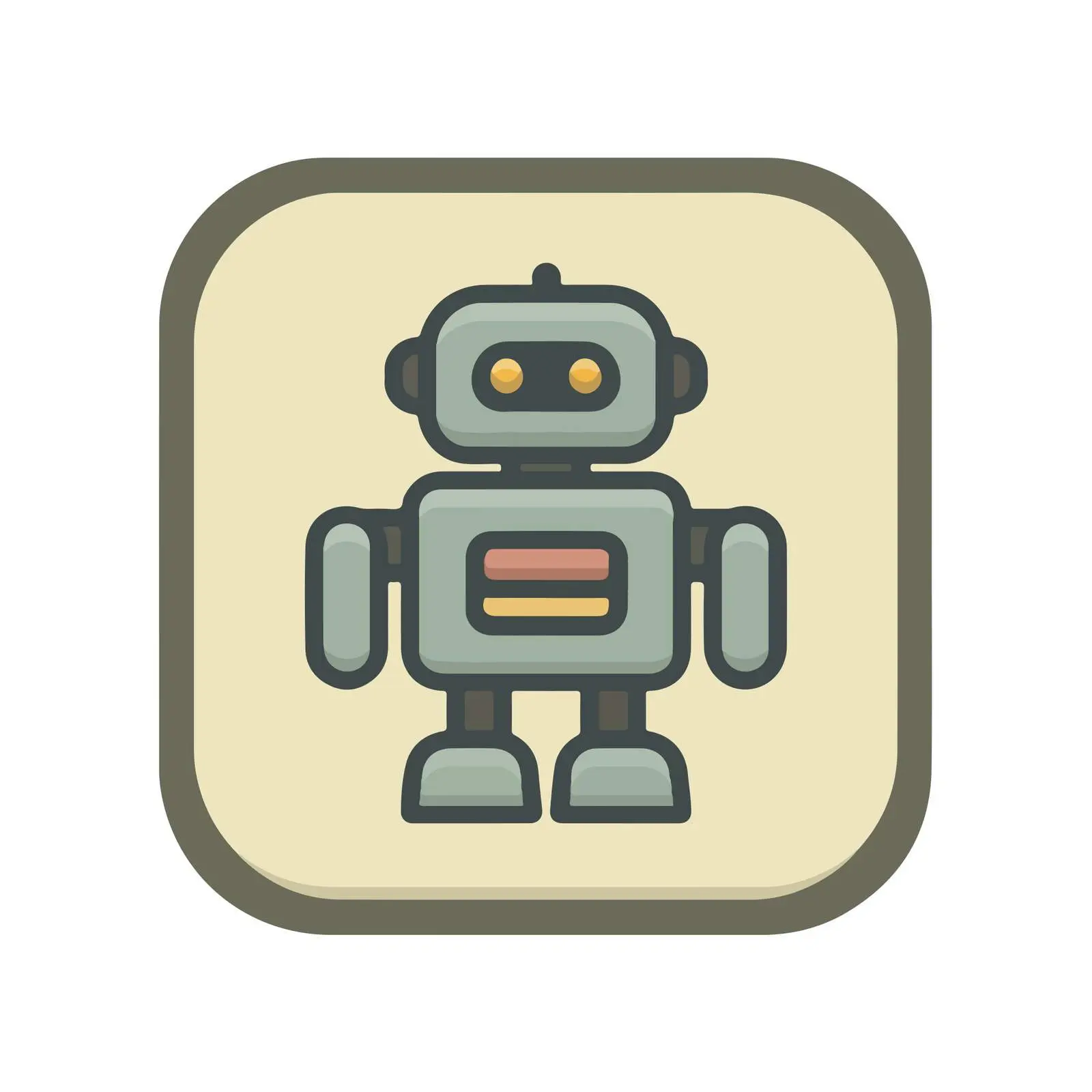Robot Pictogram in Muted Colors — free download from Dotvec