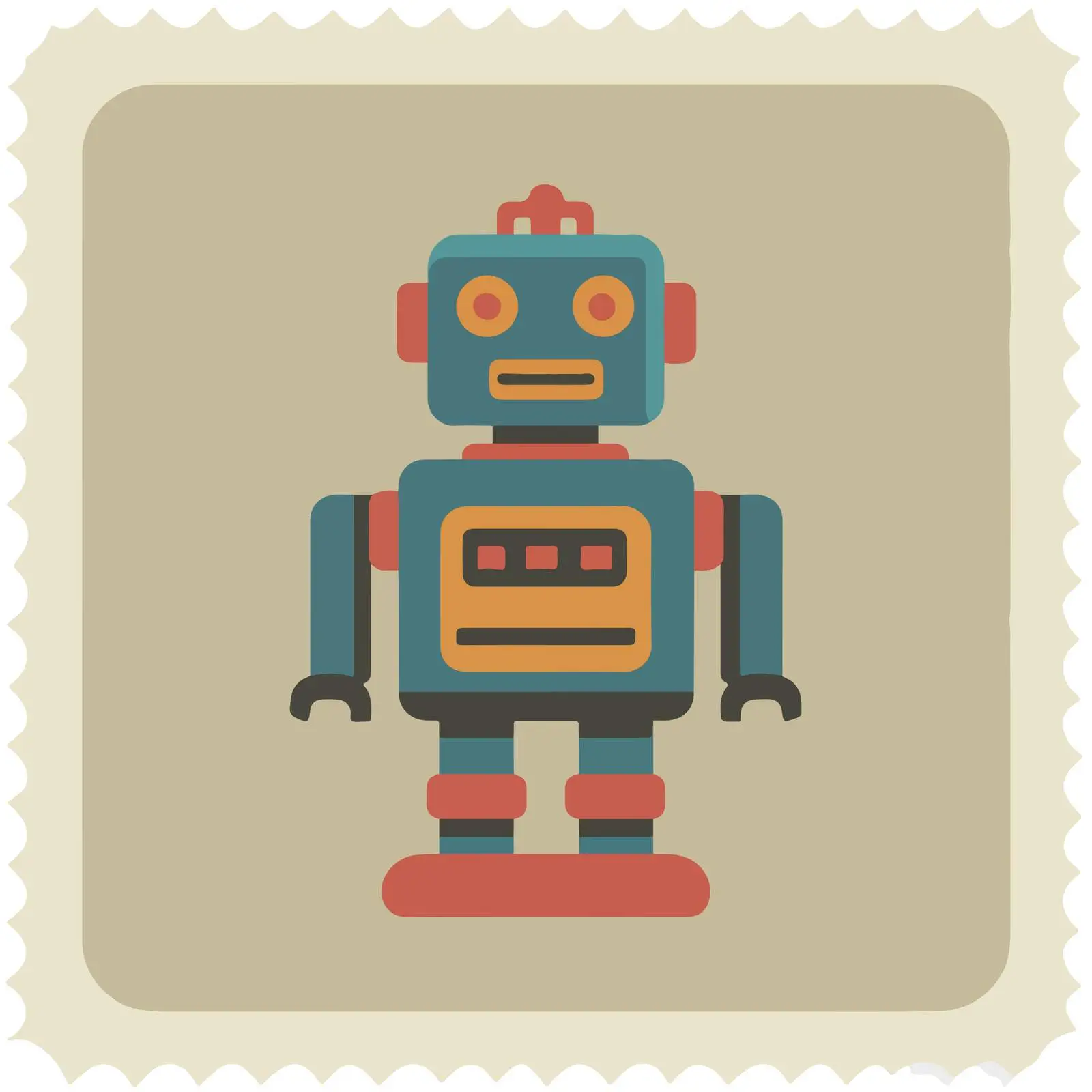 Robot Pictogram in Muted Flat Design — free download from Dotvec