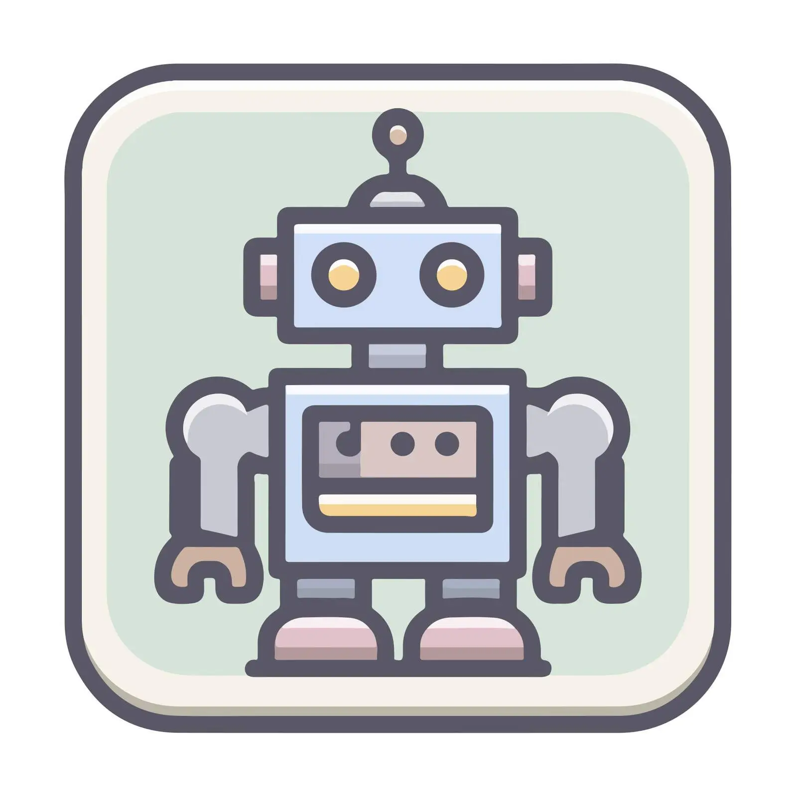 Robot Icon in Pastel Colors — free download from Dotvec