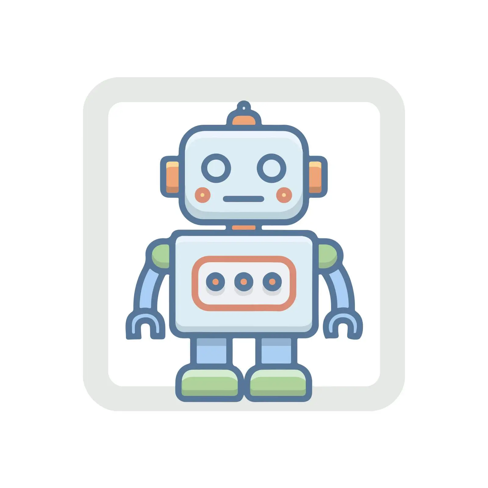 Robot Icon in Pastel Colors — free download from Dotvec