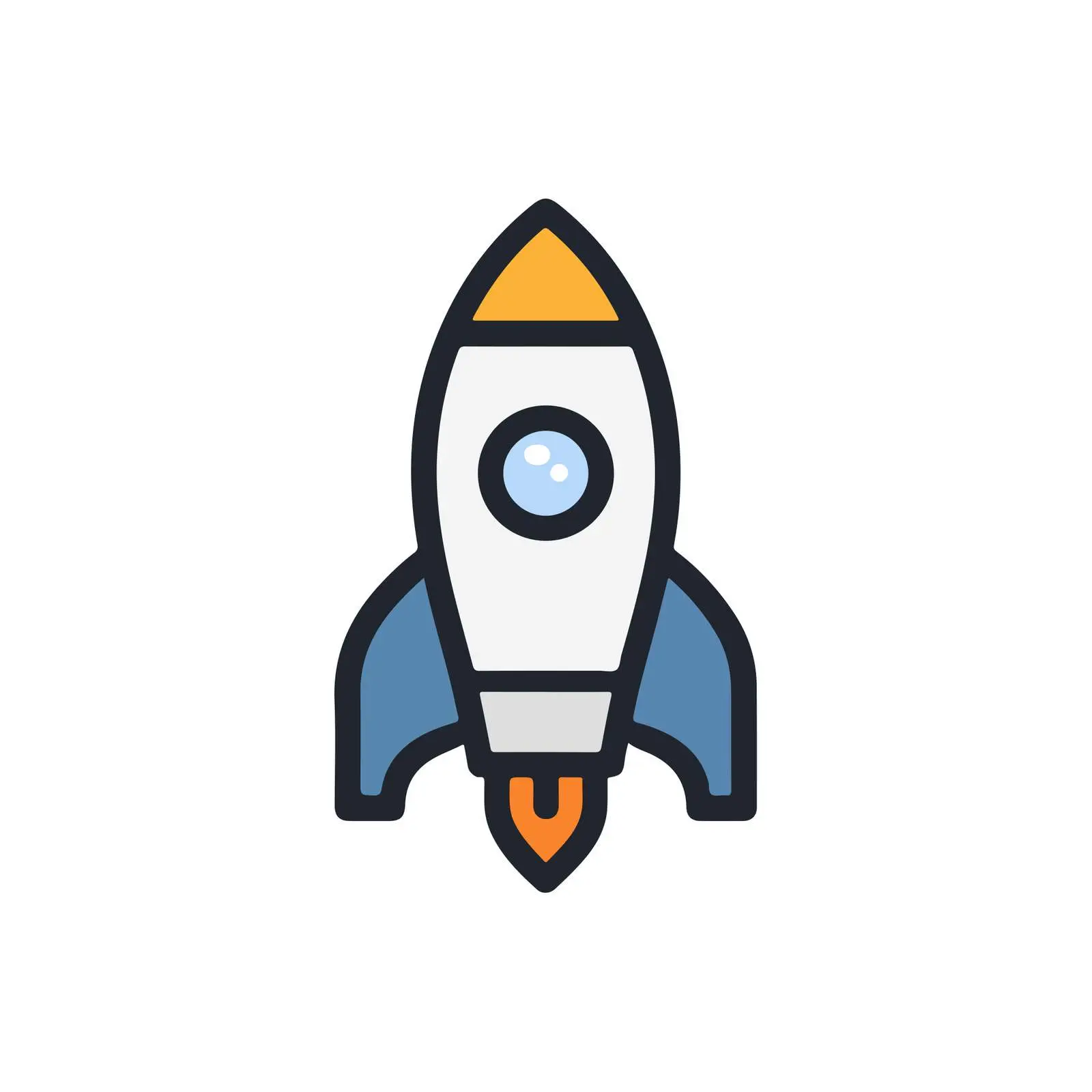 Rocket Flat Vector Duotone Design — free download from Dotvec