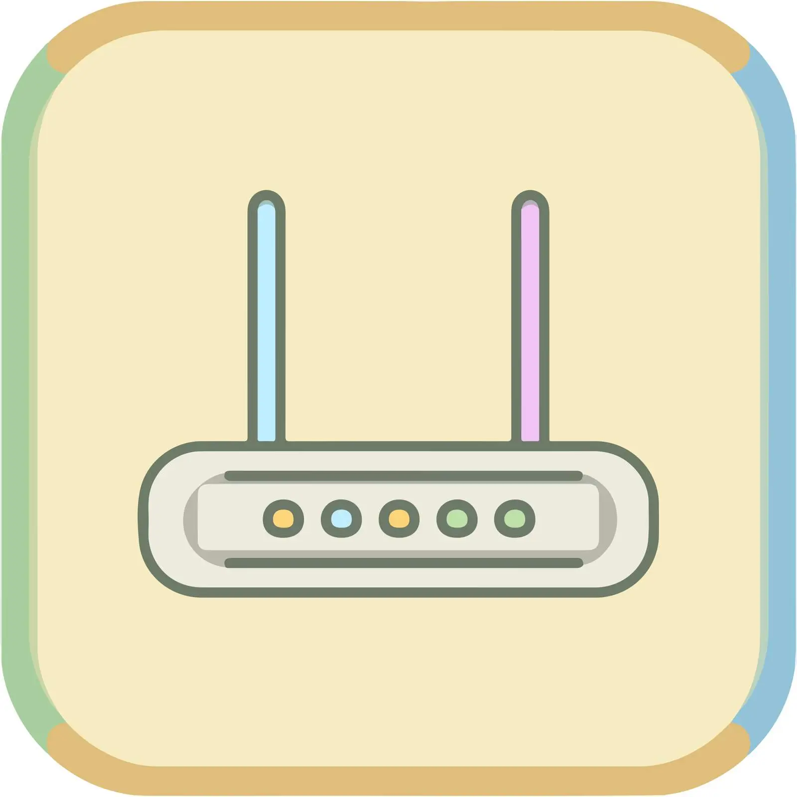 Router Icon in Flat Pastel Colors — free download from Dotvec