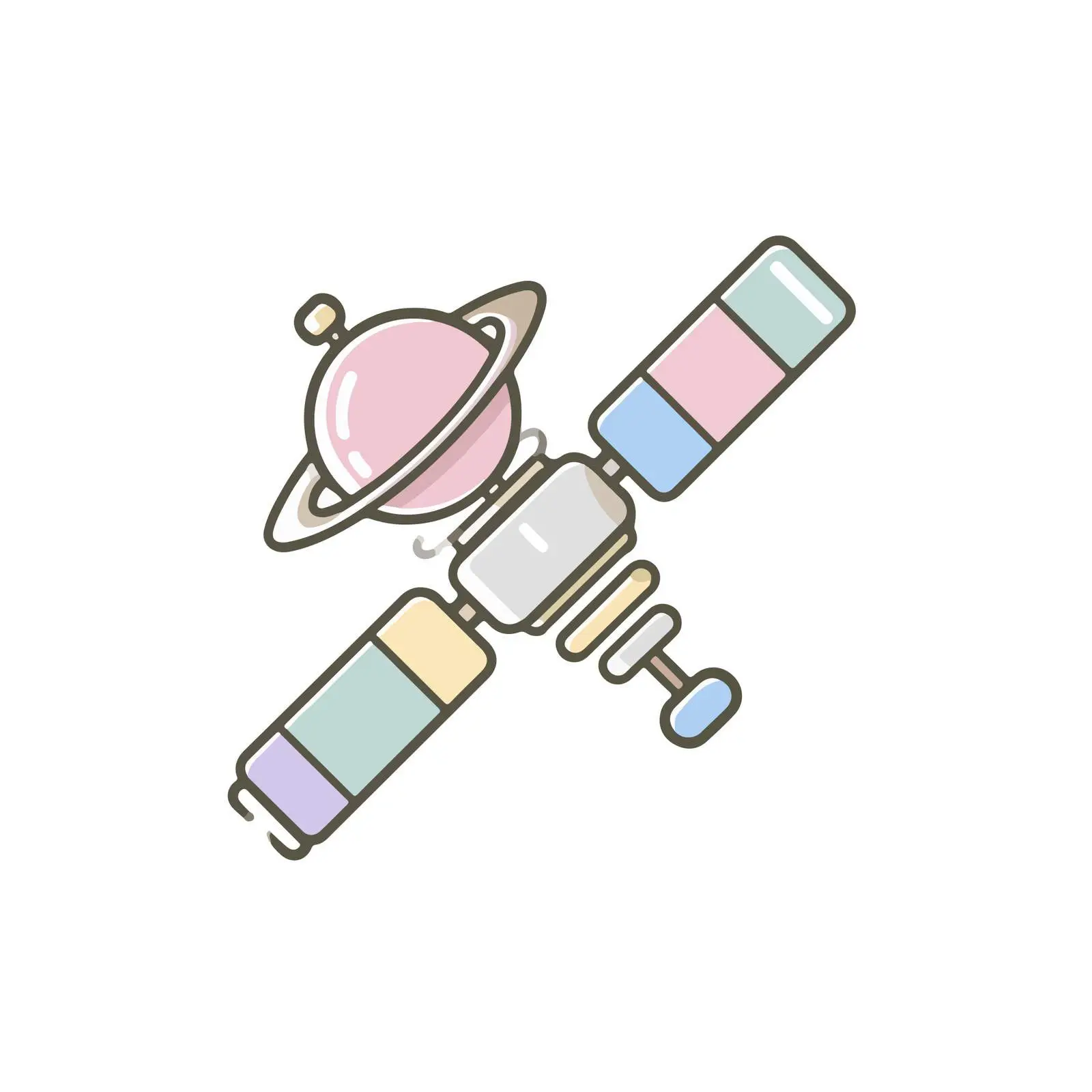 Satellite Icon in Pastel Colors – free telemetry image from Dotvec