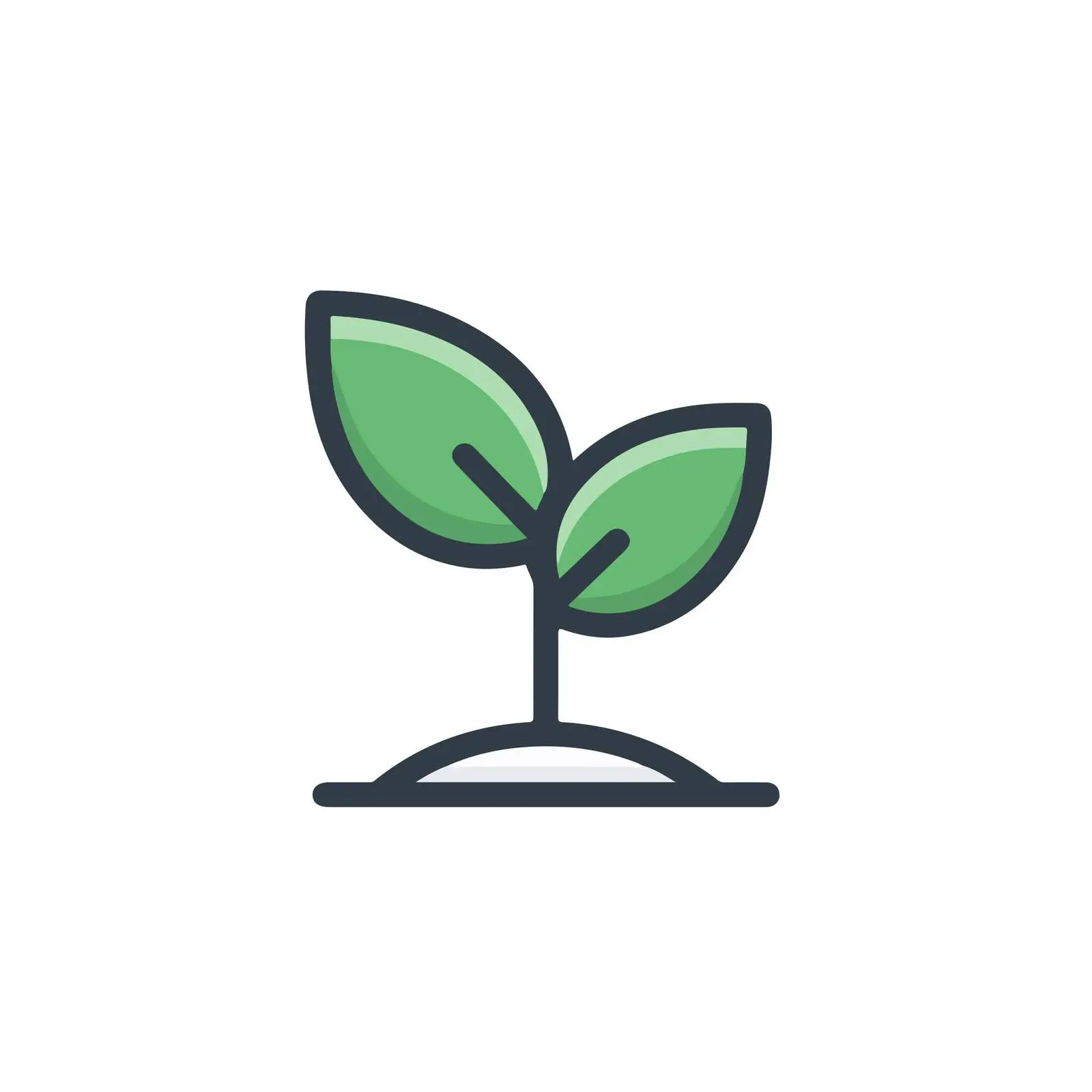 Seedling Icon in Flat Design Style — free download from Dotvec