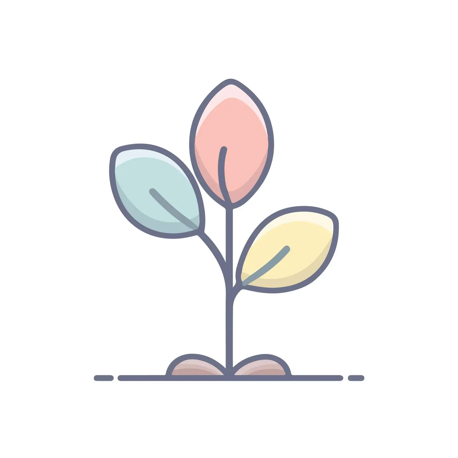 Seedling Icon in Pastel Colors — free download from Dotvec