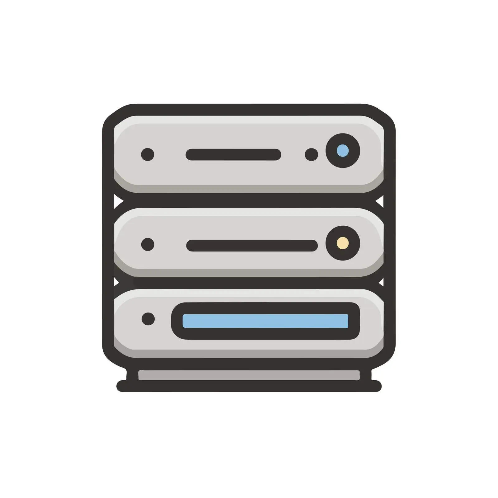 Server Thin-line Flat Icon — free download from Dotvec