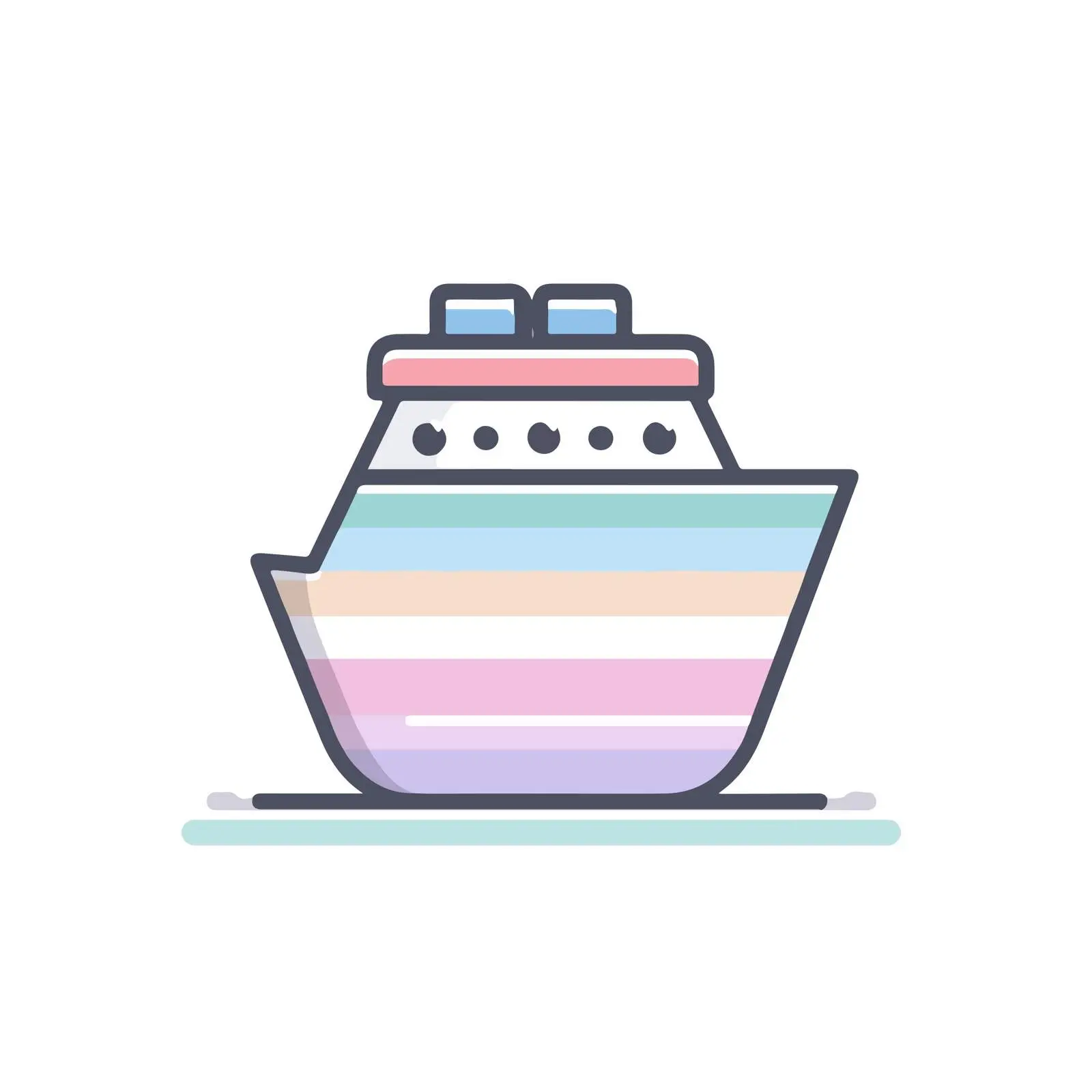 Minimalist Ship Icon in Pastel Colors — free download from Dotvec