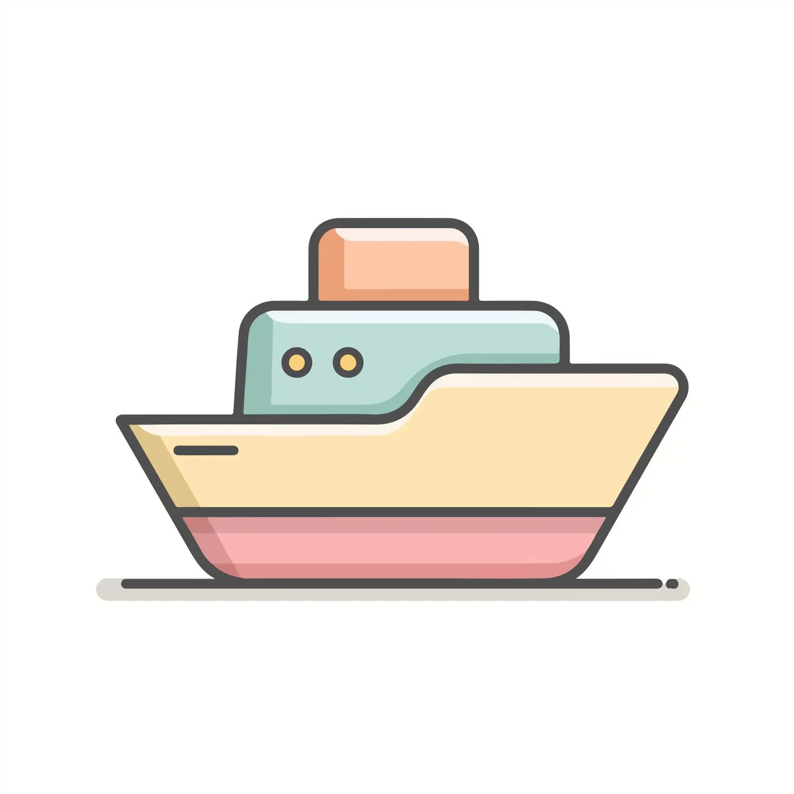 Minimalist Ship Icon in Pastel Colors — free download from Dotvec
