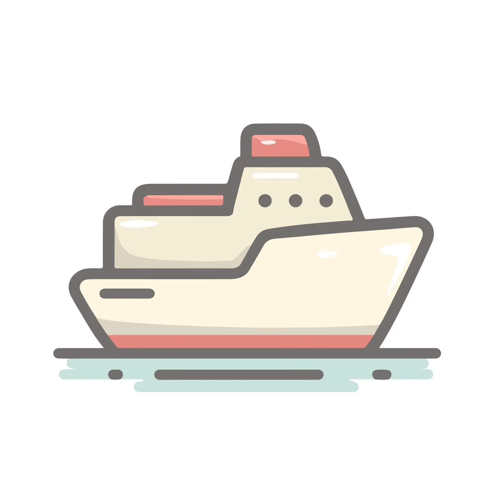 Minimalist Ship Icon in Pastel Colors — free download from Dotvec