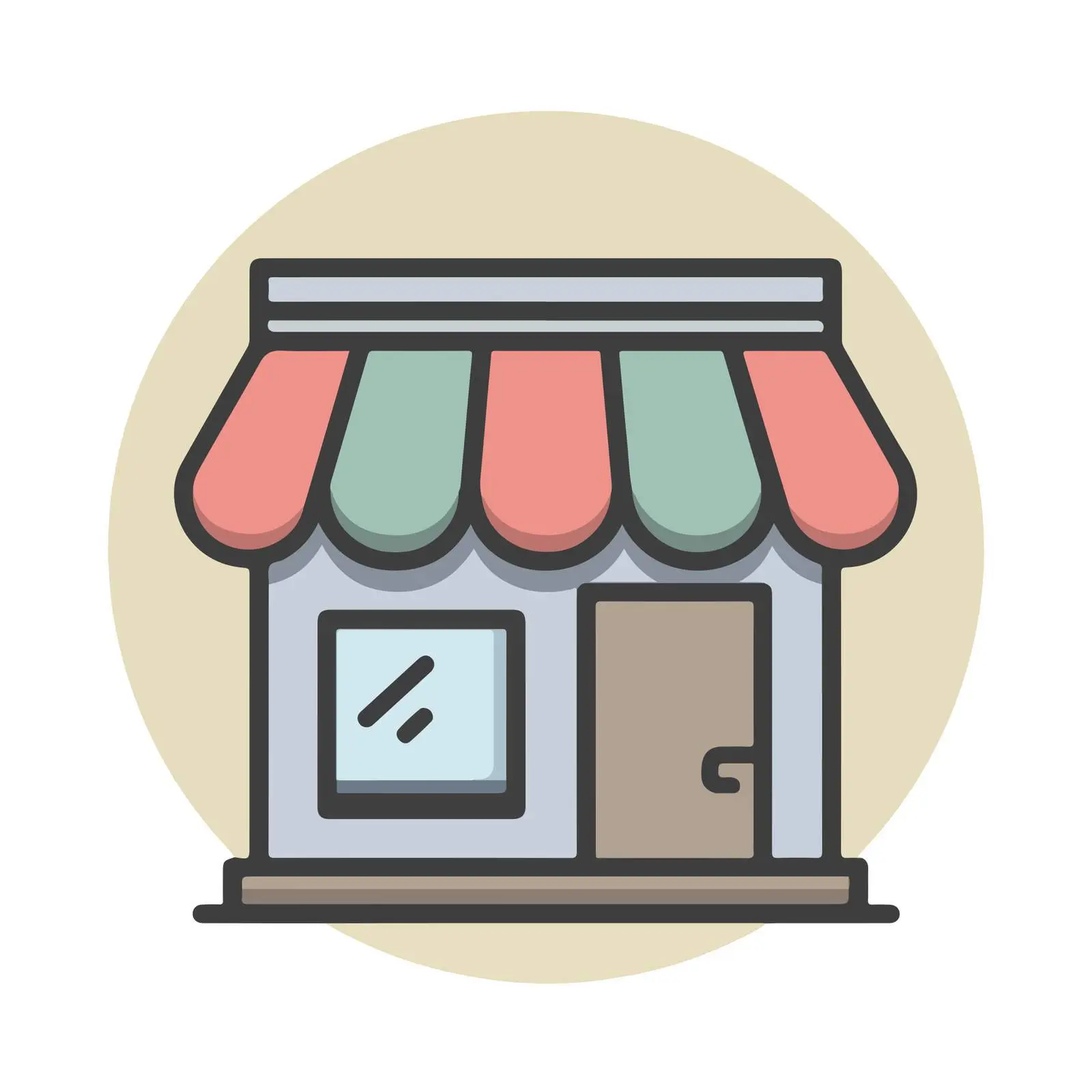 Storefront Pictogram Flat Design Icon — free download from Dotvec