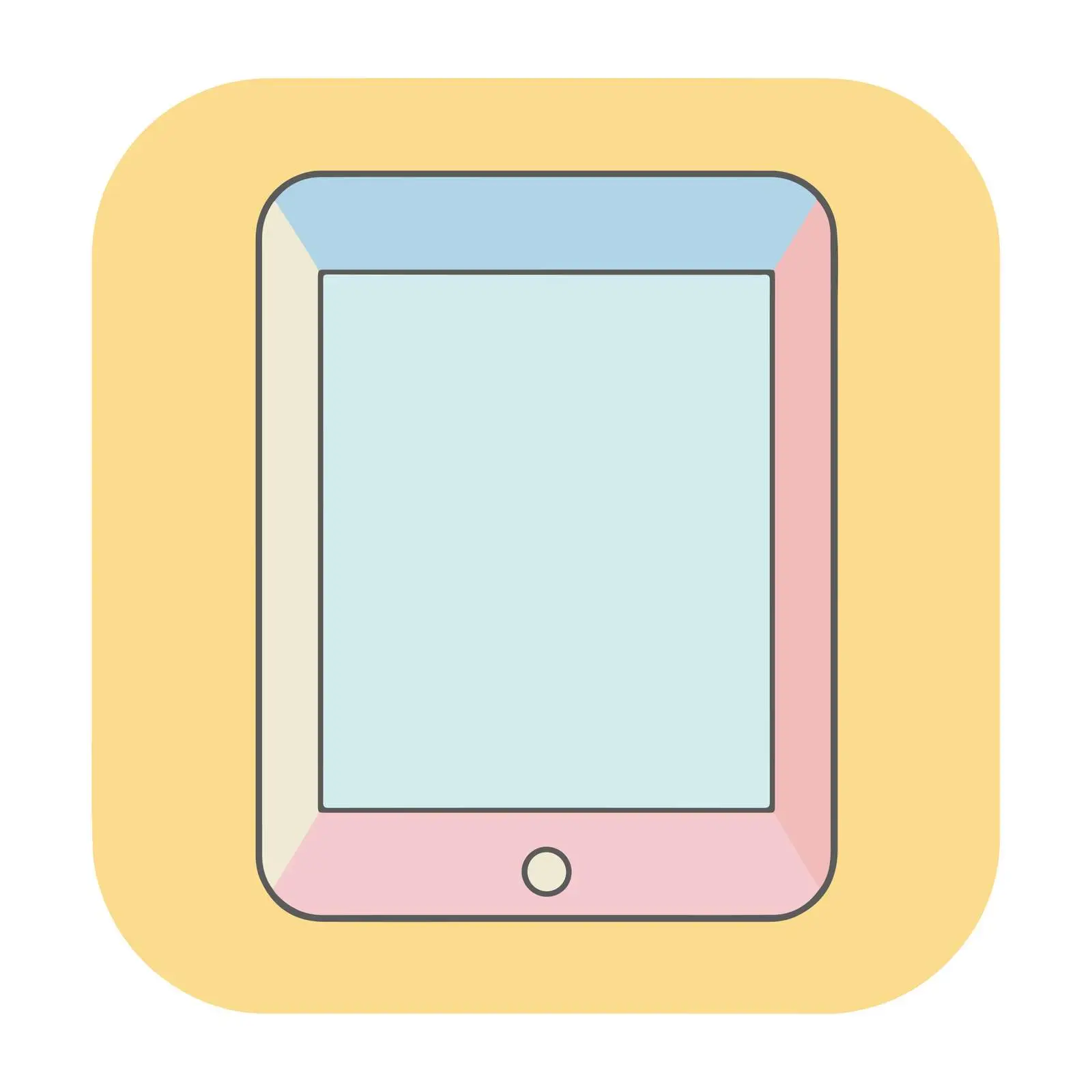 Modern Tablet Icon in Pastel Colors — free download from Dotvec