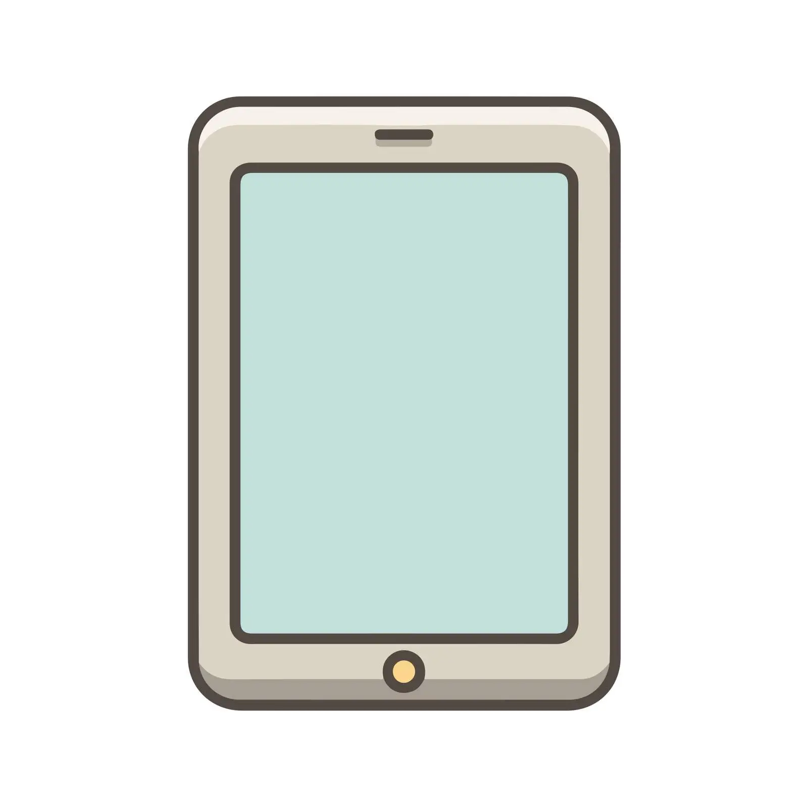 Tablet Pictogram in Muted Flat Colors — free download from Dotvec
