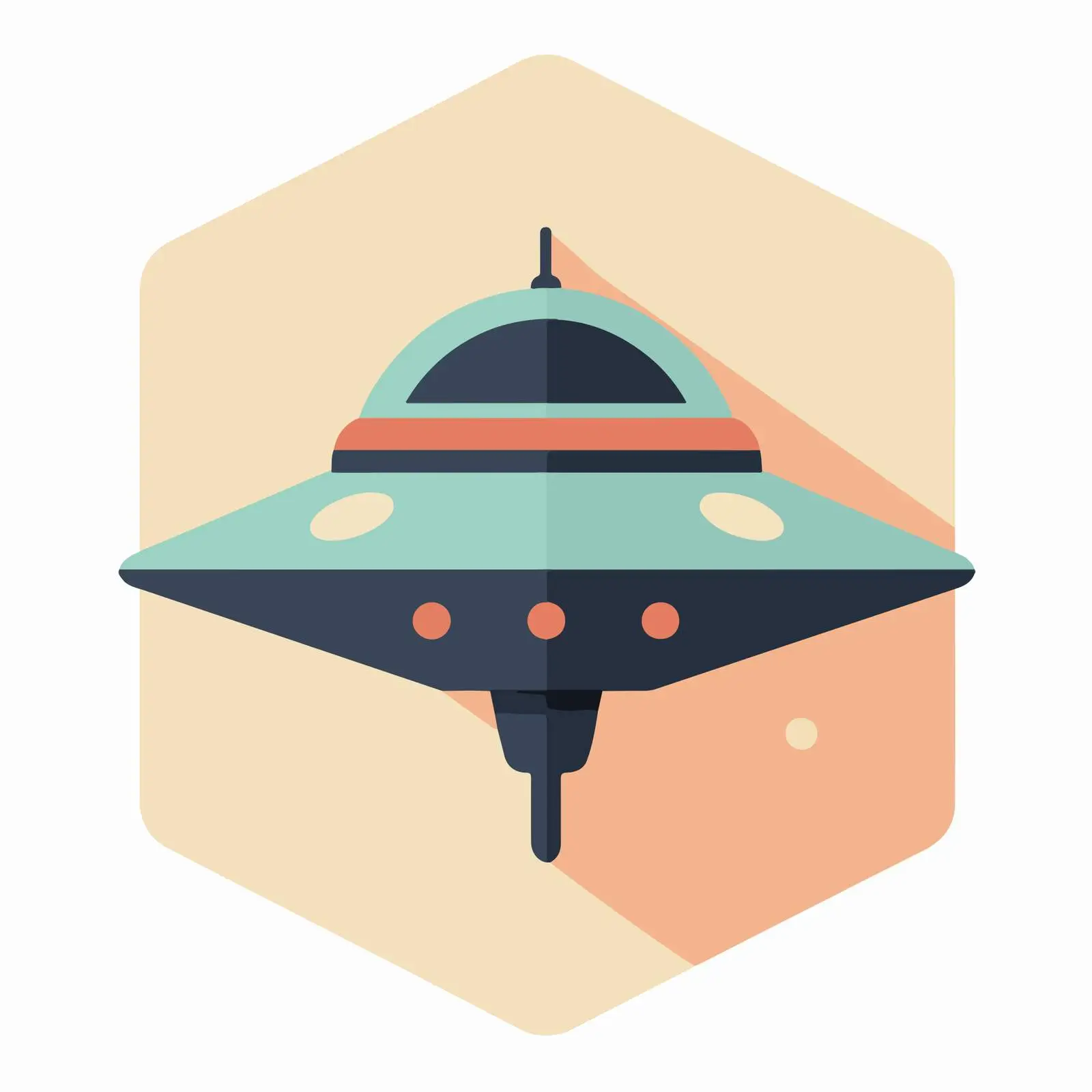 Flat UFO Icon in Pastel Colors — free download from Dotvec