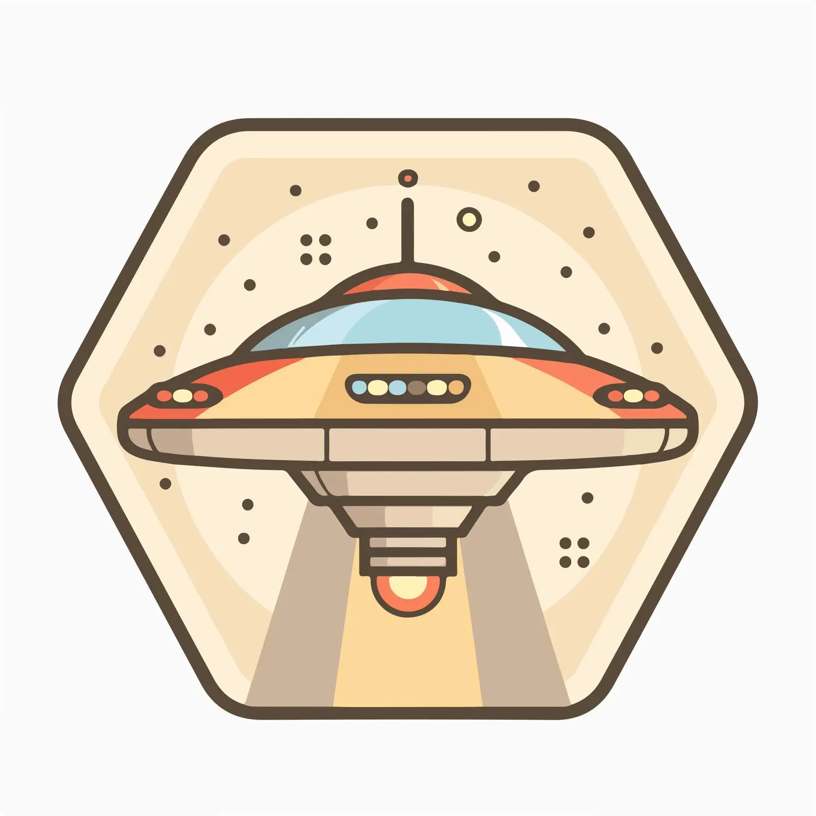 Minimalist UFO Icon in Pastel Colors — free download from Dotvec