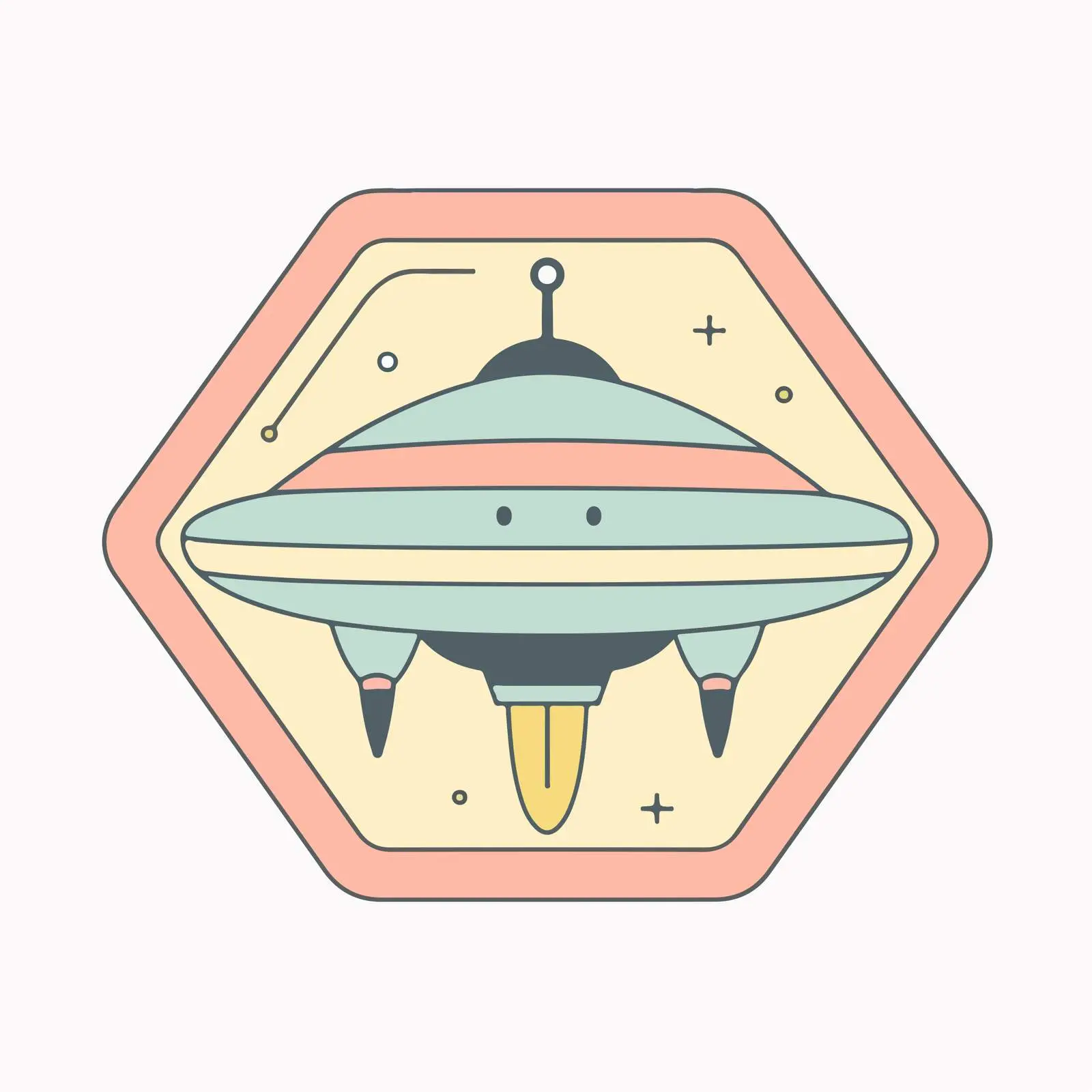 UFO Icon in Pastel Colors — free download from Dotvec