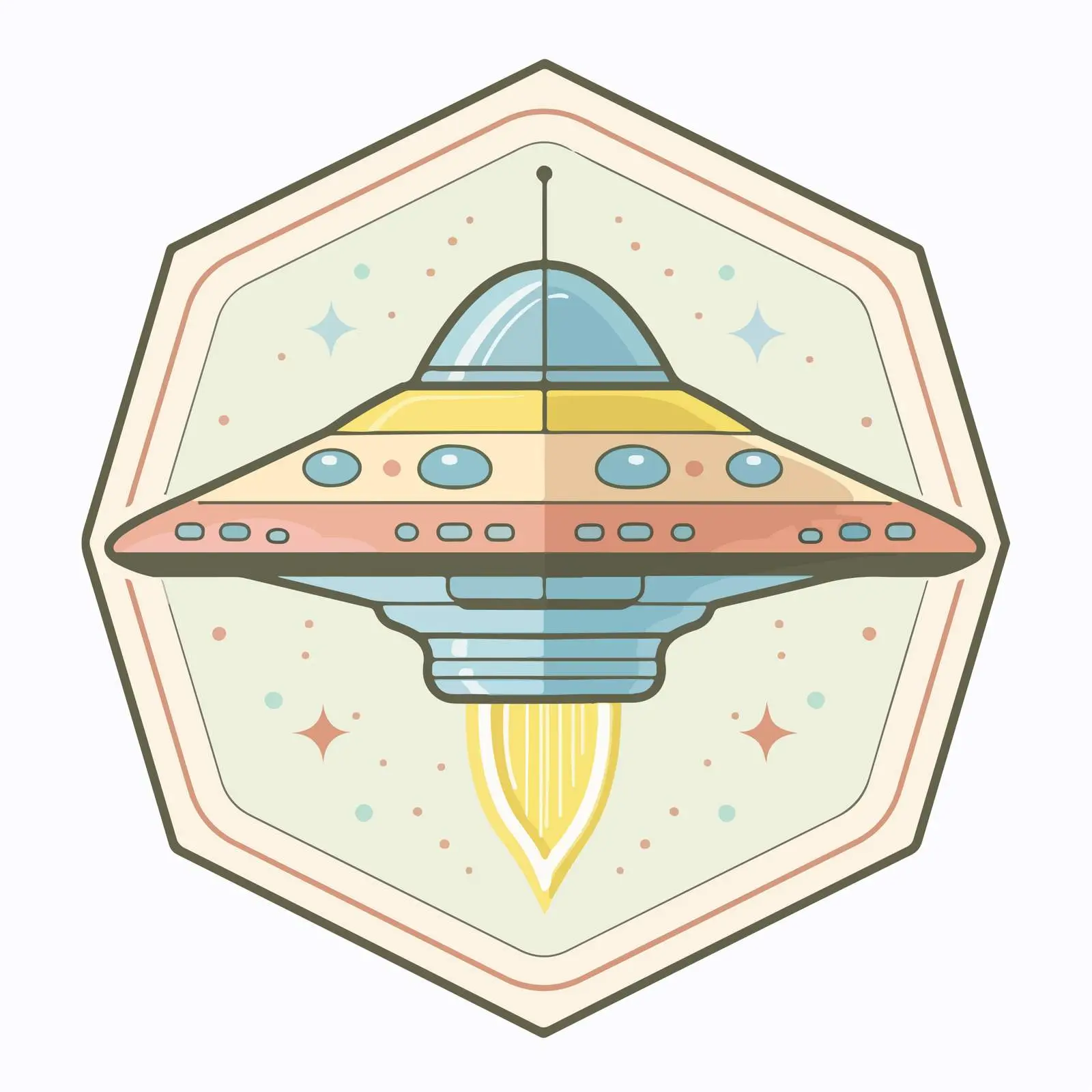 Modern UFO Icon in Pastel Colors — free download from Dotvec