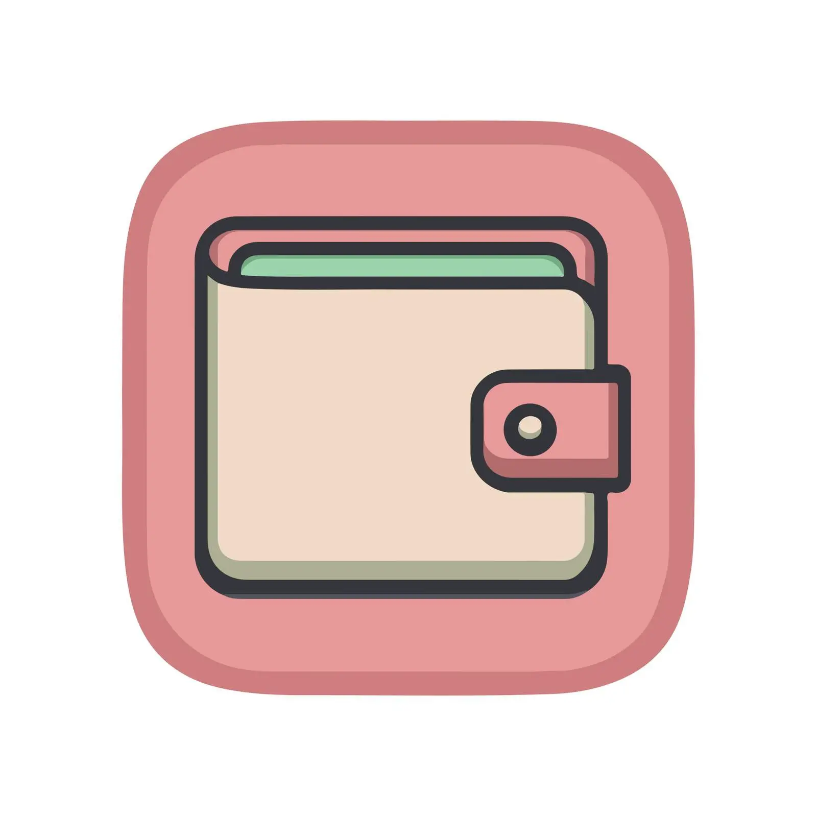 Wallet Clean UI Pastel Colors Icon — free download from Dotvec