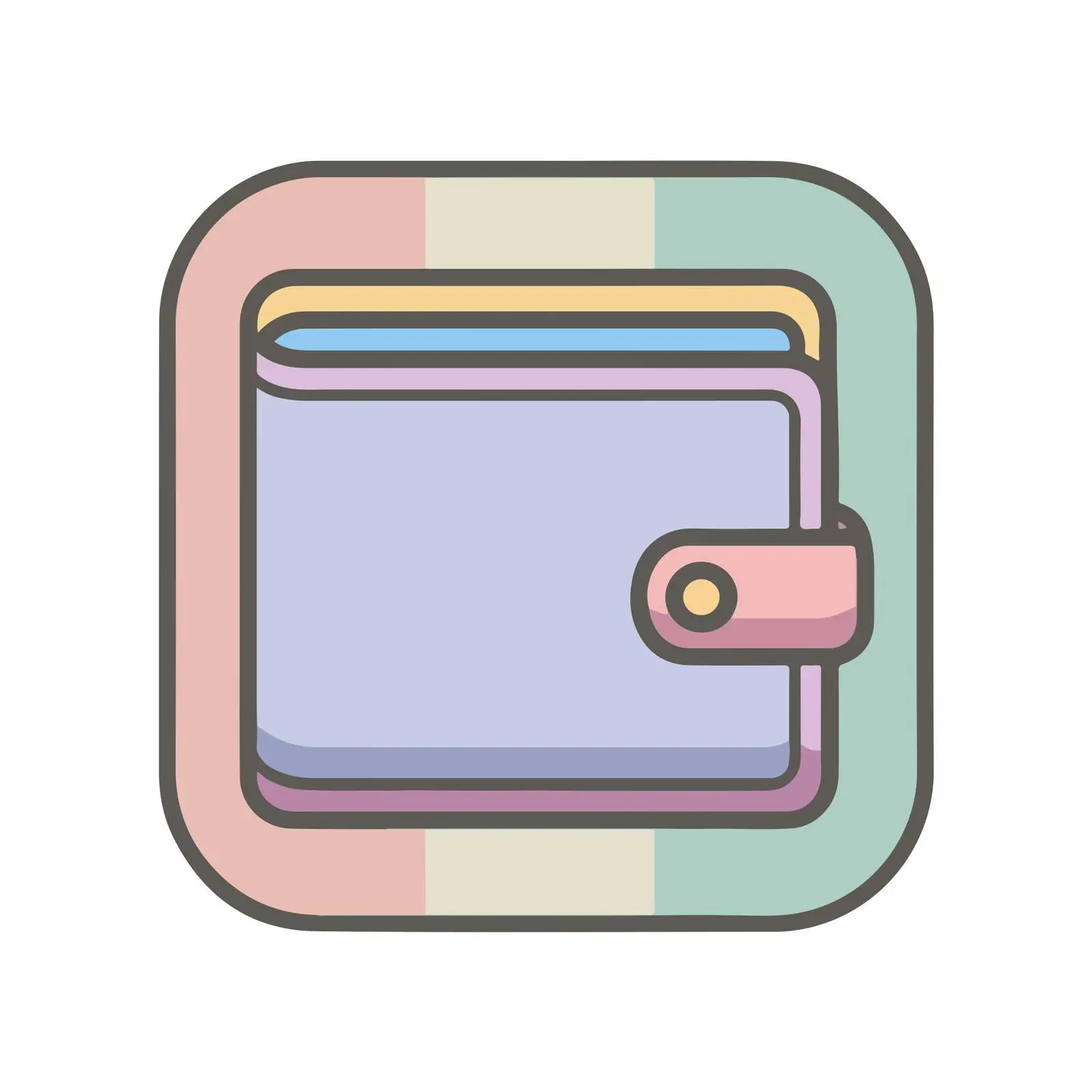 Wallet Icon in Pastel Colors — free download from Dotvec