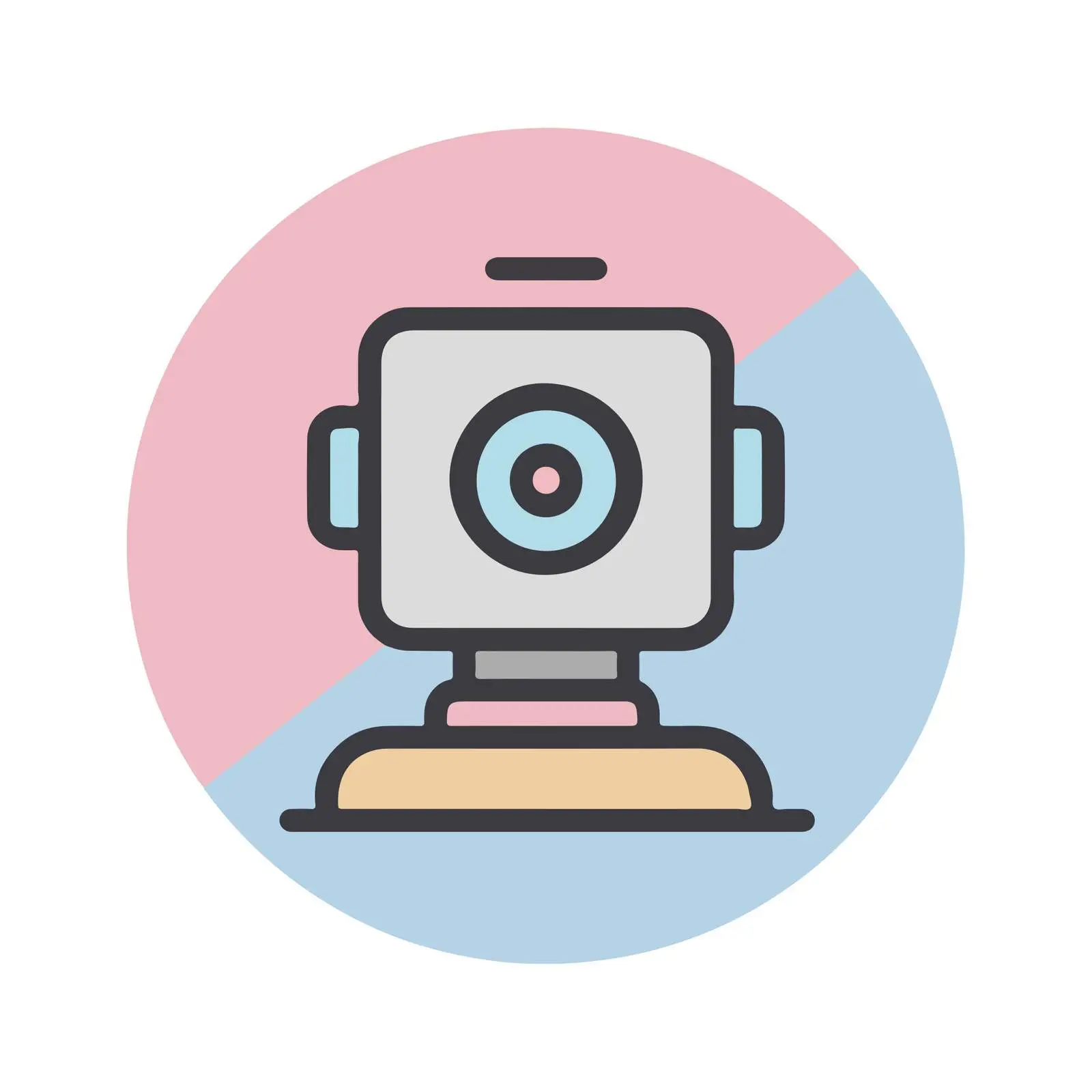 Webcam Monoline Icon in Flat Colors — free download from Dotvec