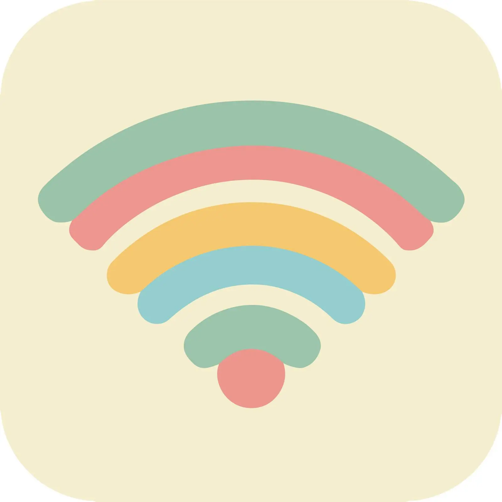 WiFi Geometric Icon in Pastel Colors — free download from Dotvec