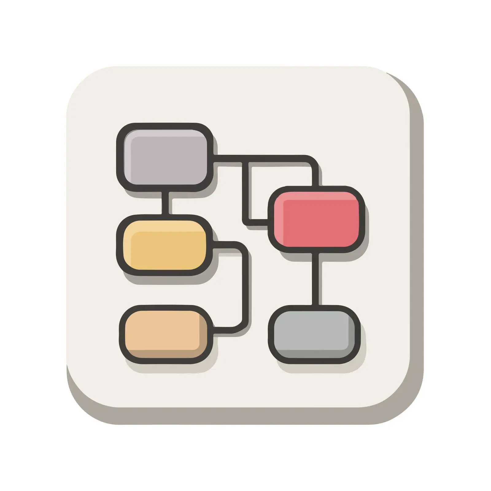 Workflow Icon in Muted Flat Design — free download from Dotvec