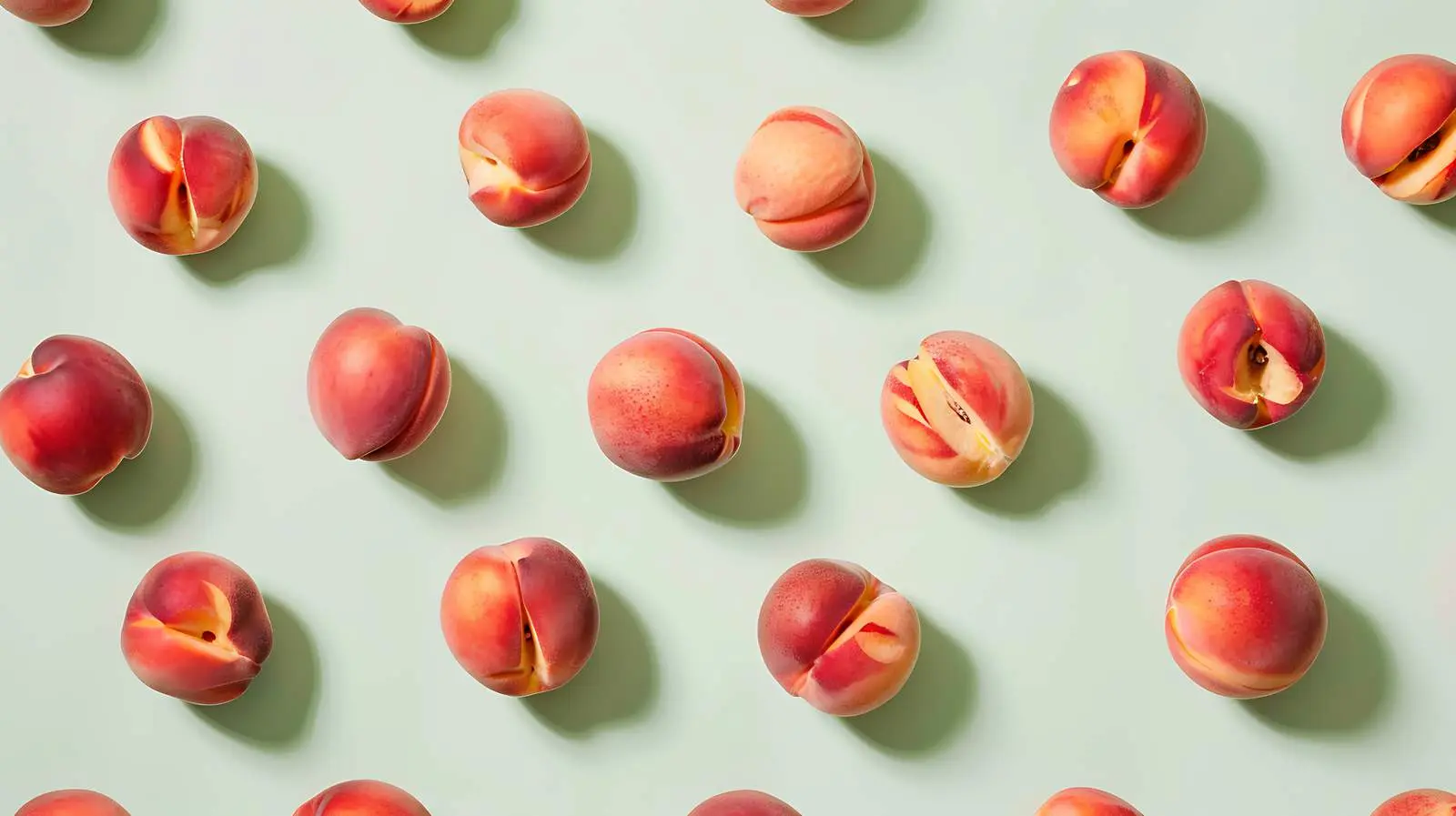 Flat Lay of Ripe Peaches on Beige Background – free snacks image from Dotvec