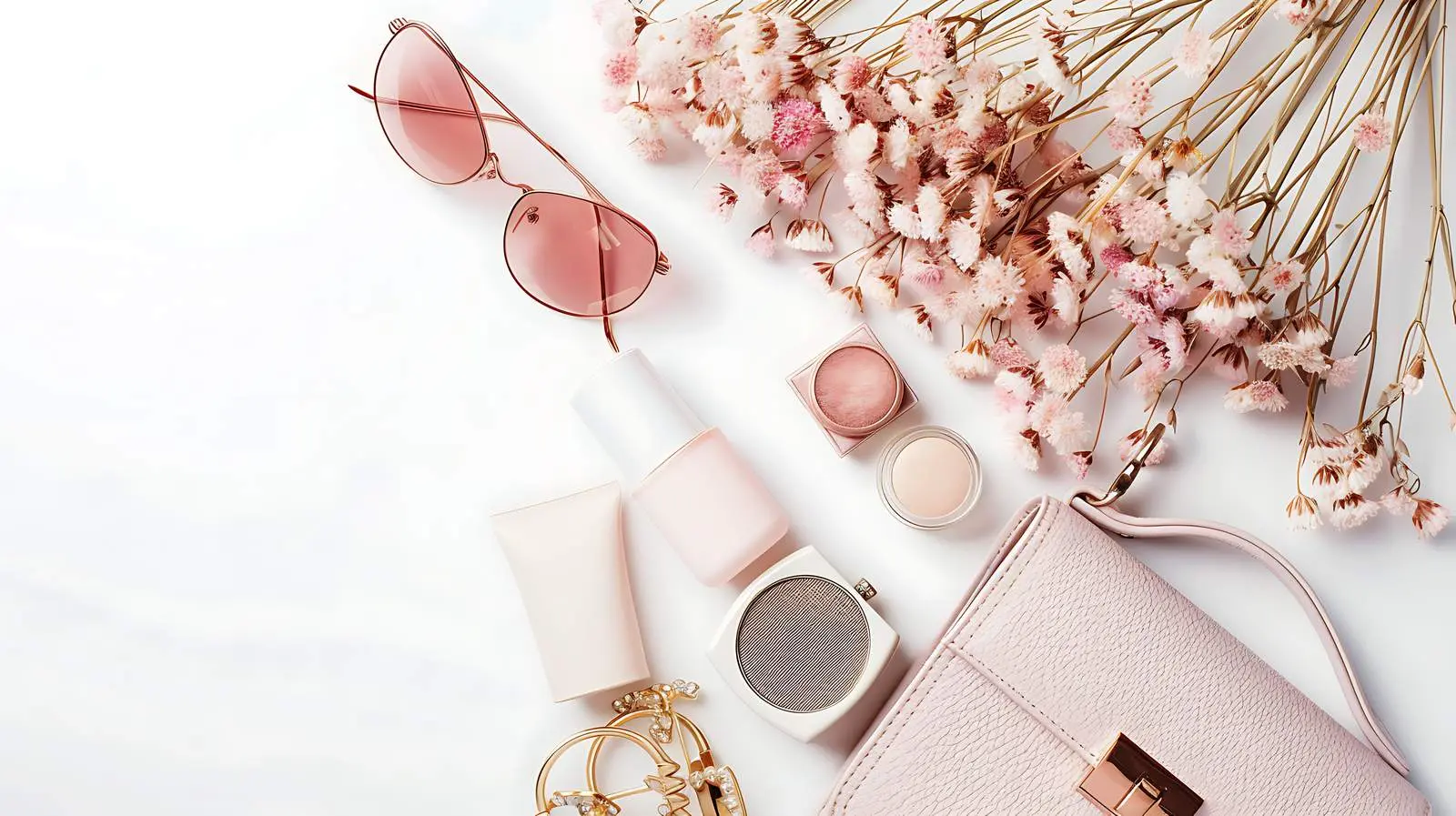 Feminine Flat Lay with Wallet and Accessories — free download from Dotvec