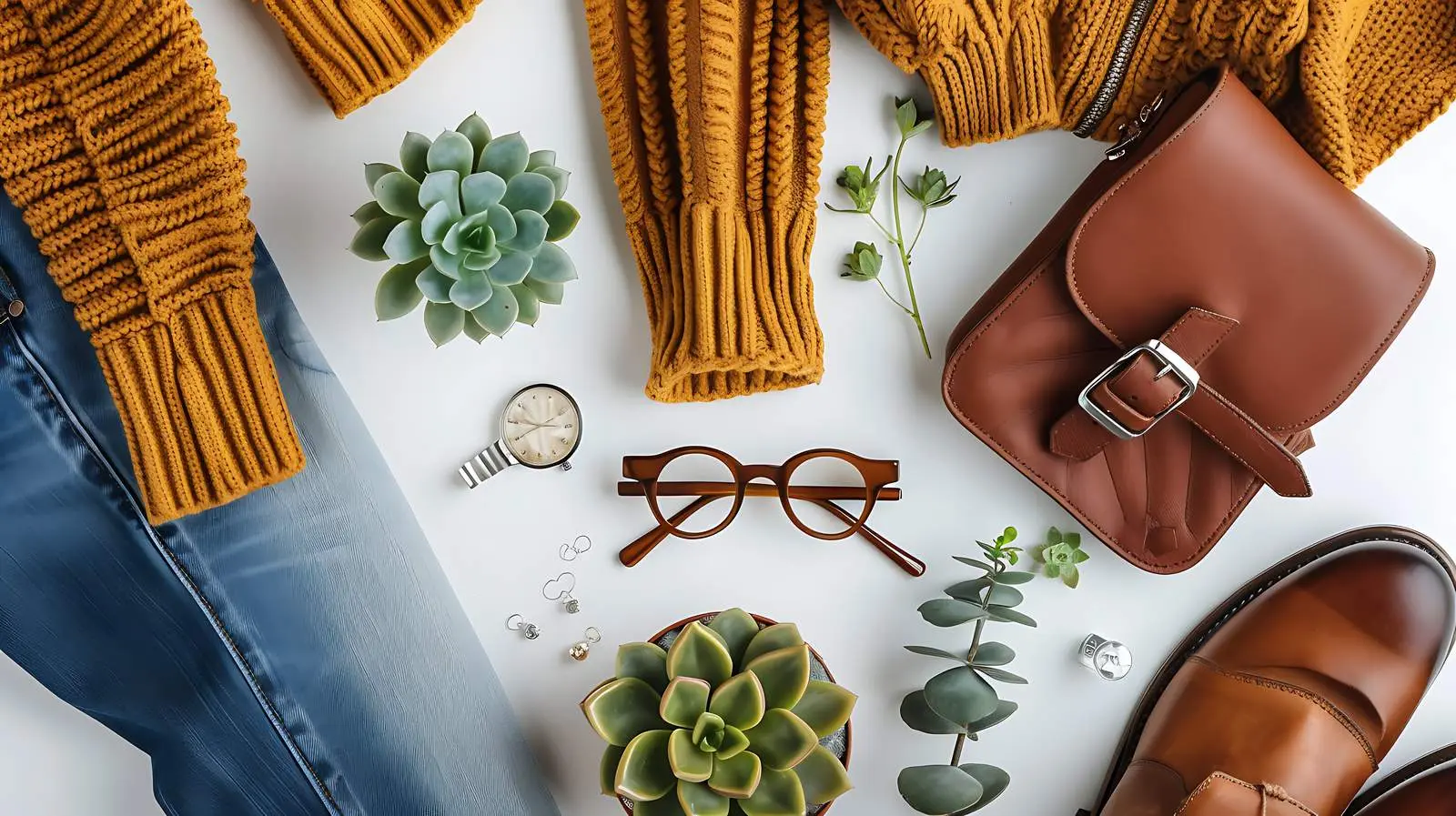 Brown Themed Feminine Clothing and Accessories Collage – free fashion shoot image from Dotvec