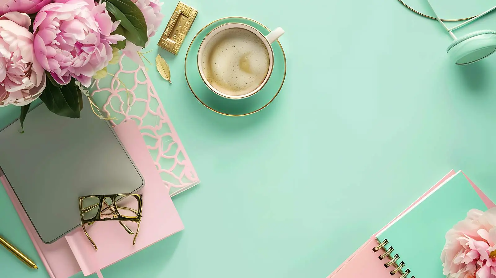 Stylish Female Workspace with Laptop and Decor – free motivation image from Dotvec