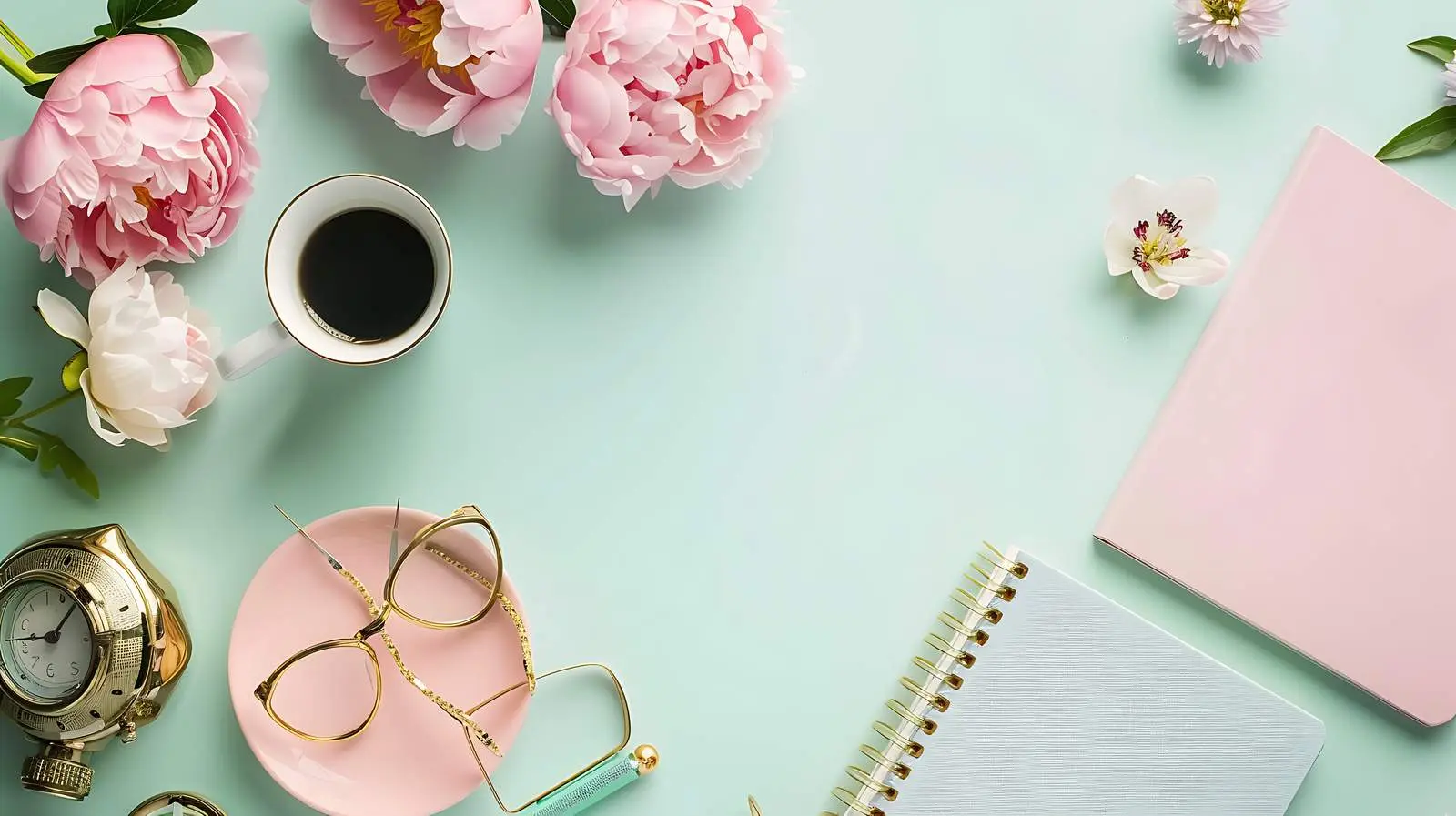 Flat Lay Home Office Desk Workspace – free care image from Dotvec