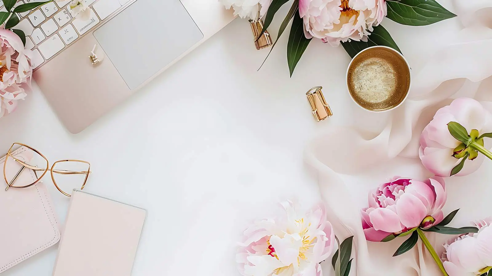 Stylish Home Office Desk Workspace with Laptop – free stylish office image from Dotvec