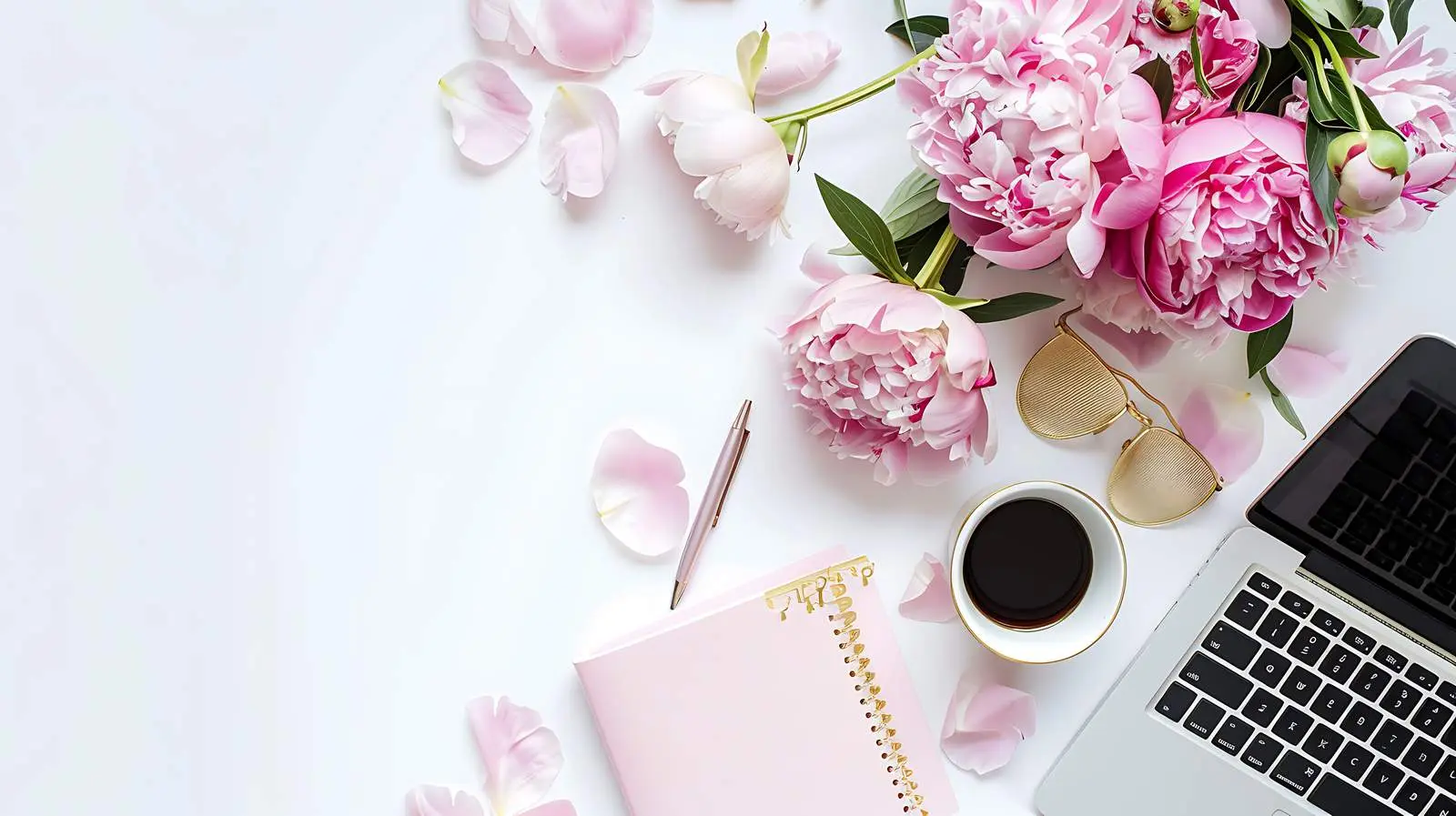 Stylish Home Office Desk with Laptop and Decor — free download from Dotvec