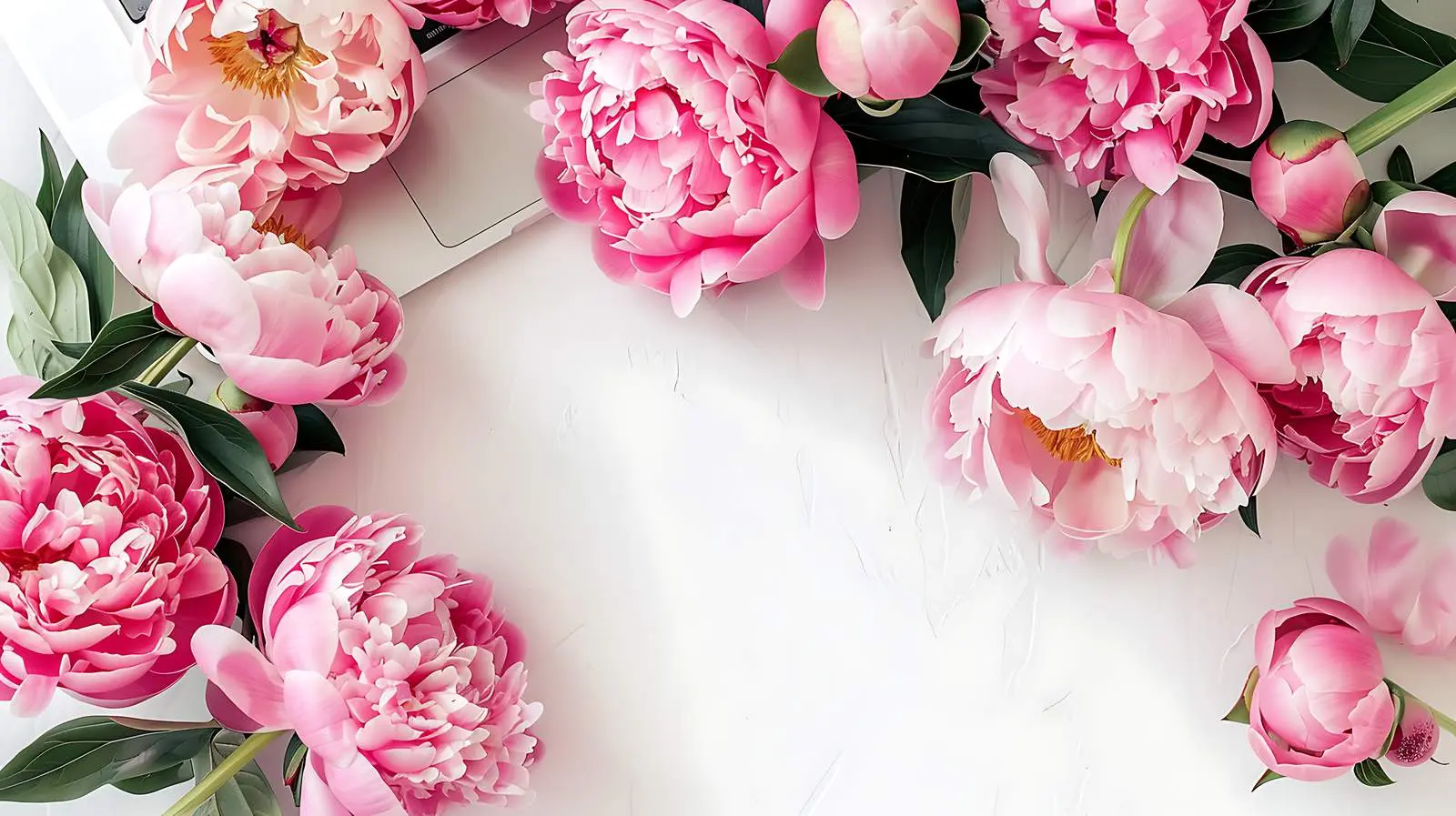 Woman's Home Office Desk with Laptop and Decor – free care image from Dotvec