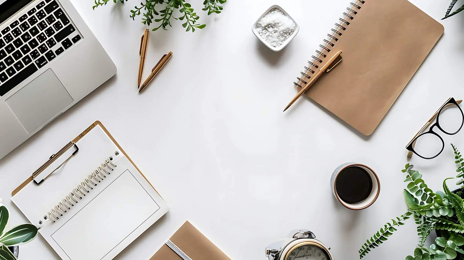 Flat Lay Home Office Desk Workspace with Frame – free pose image from Dotvec