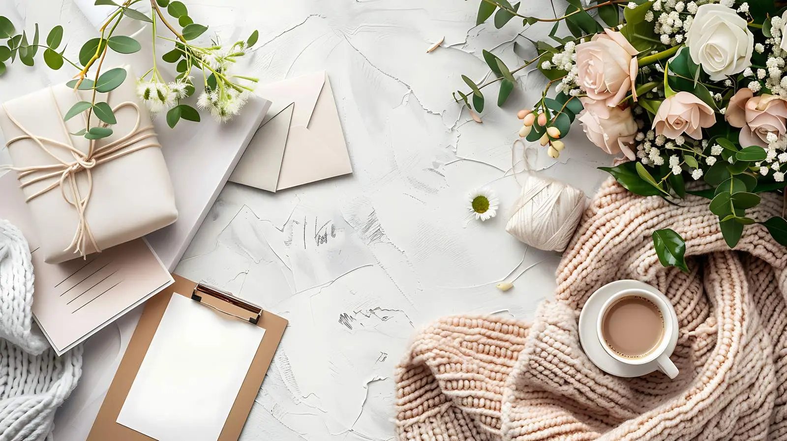 Cozy Home Office Flat Lay Workspace Setup – free free image from Dotvec