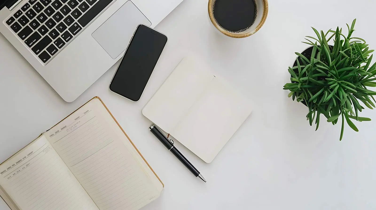 Stylish Home Office Workspace with Laptop and Diary – free motivation image from Dotvec