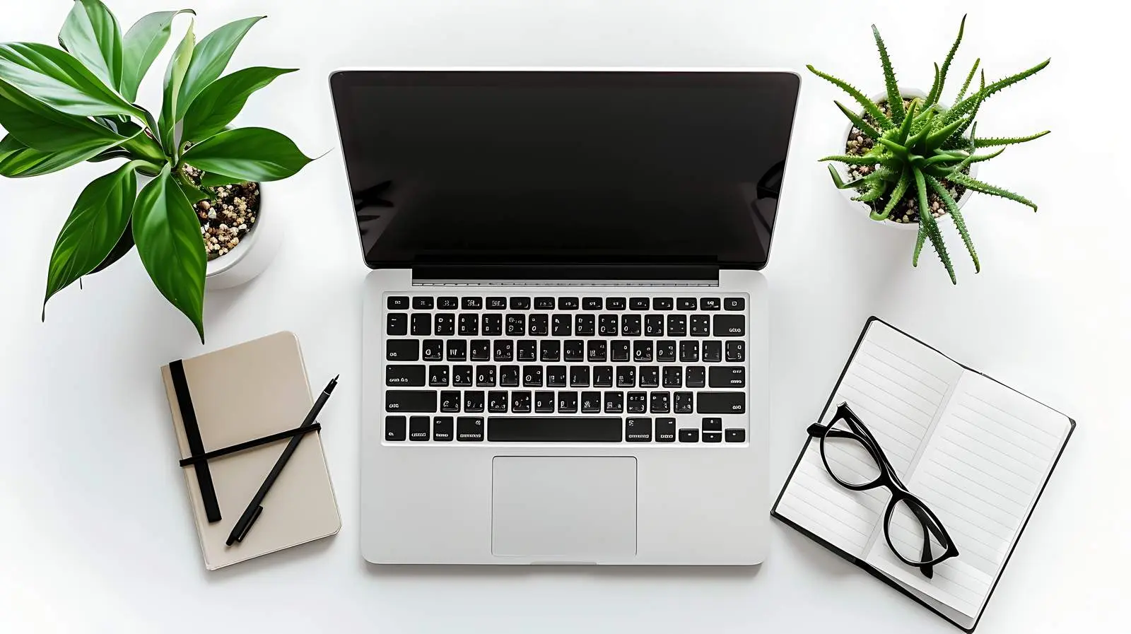 Home Office Flat Lay with Laptop and Diary – free motivation image from Dotvec