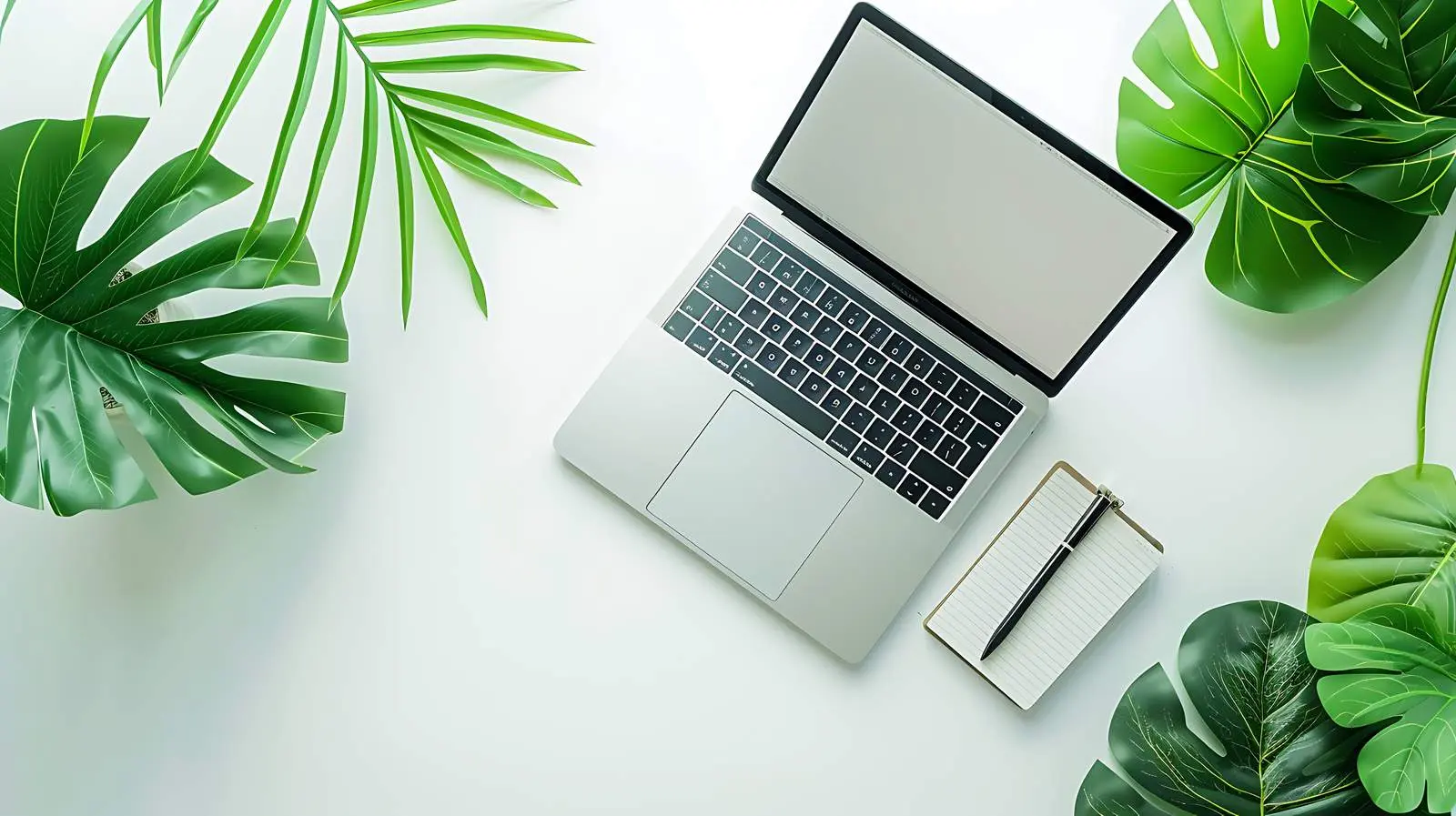 Flat Lay Home Office Workspace with Laptop and Diary – free stylish office image from Dotvec