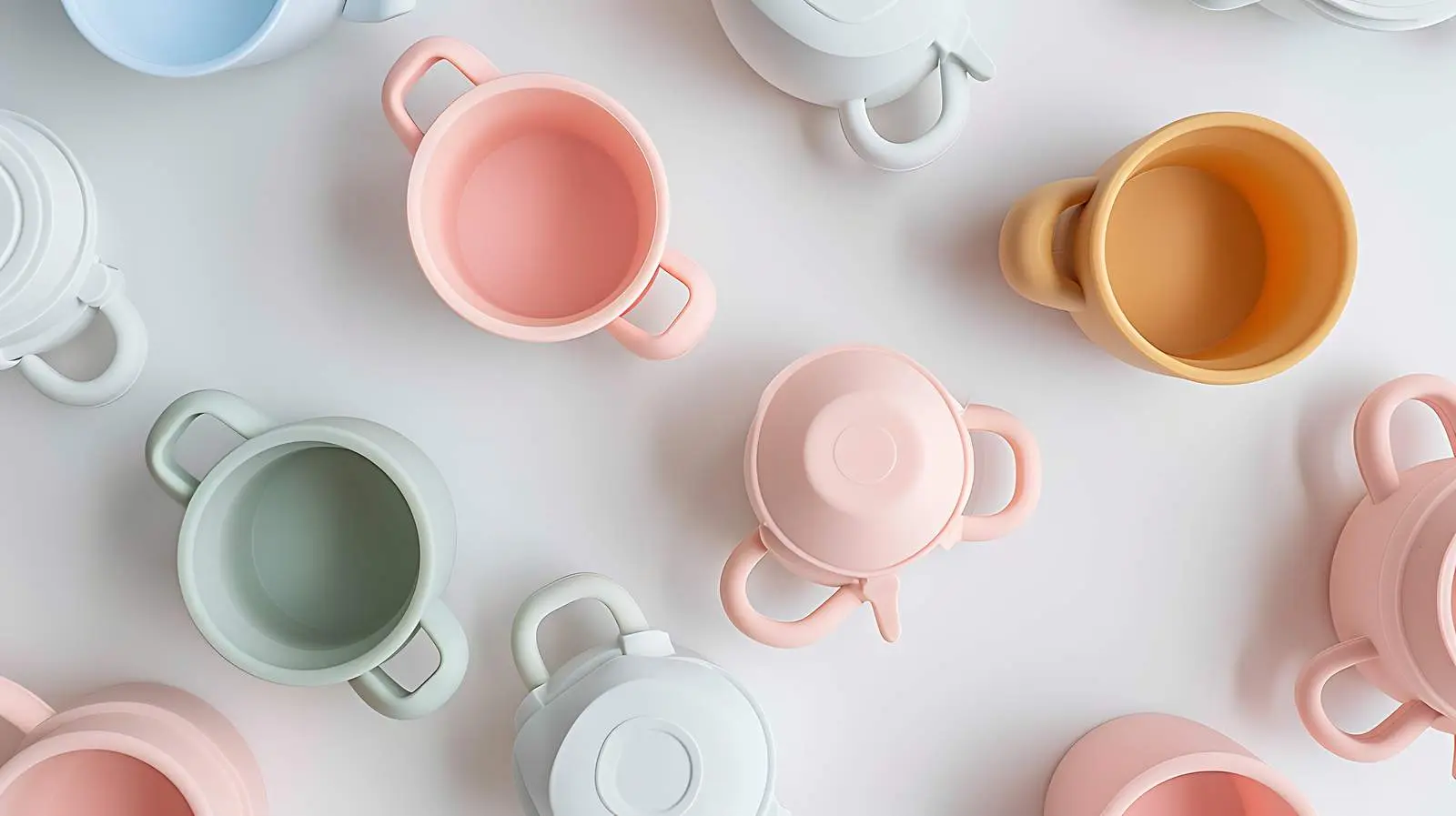 Cute Baby Silicone Mug on Neutral Background – free infant image from Dotvec