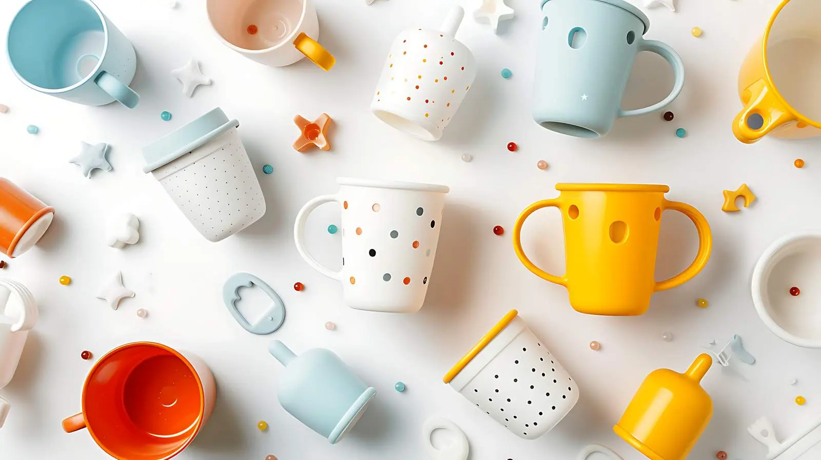 Cute Baby Silicone Mug on Neutral Background – free infant image from Dotvec