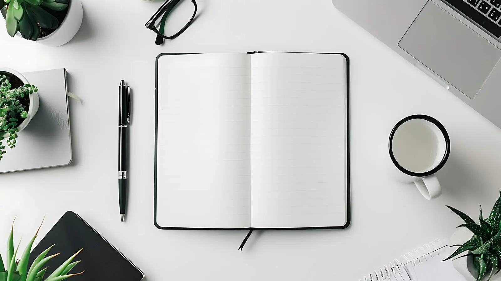 Elegant Home Office Workspace Flat Lay Design — free download from Dotvec