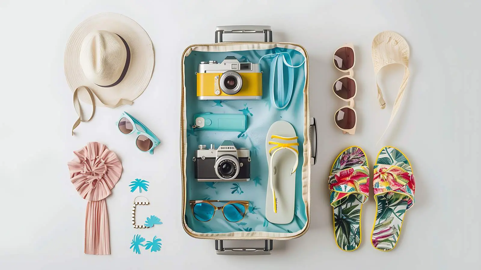 Flat Lay of Summer Travel Essentials – free clothes image from Dotvec
