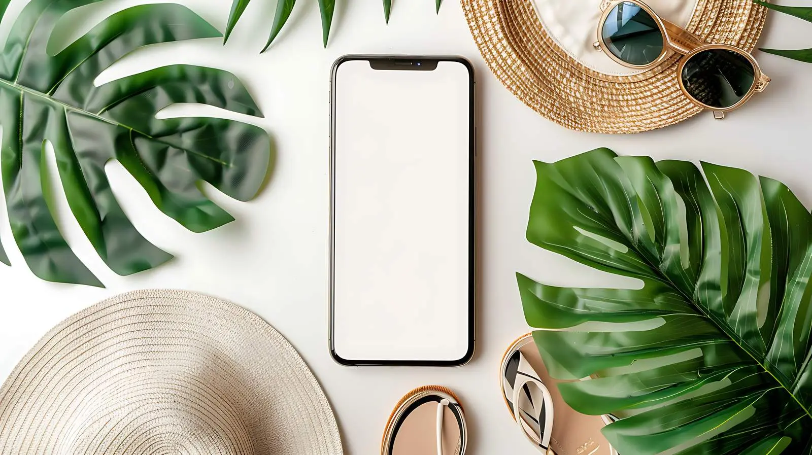 Mobile Phone Flat Lay with Blank Mockup Space – free user image from Dotvec