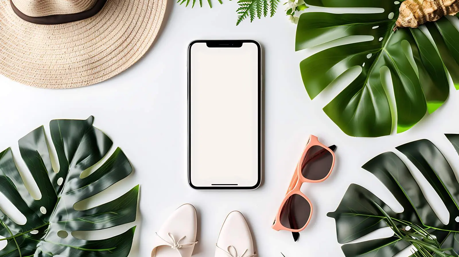 Flat Lay Mobile Phone Mockup with Copy Space – free user image from Dotvec