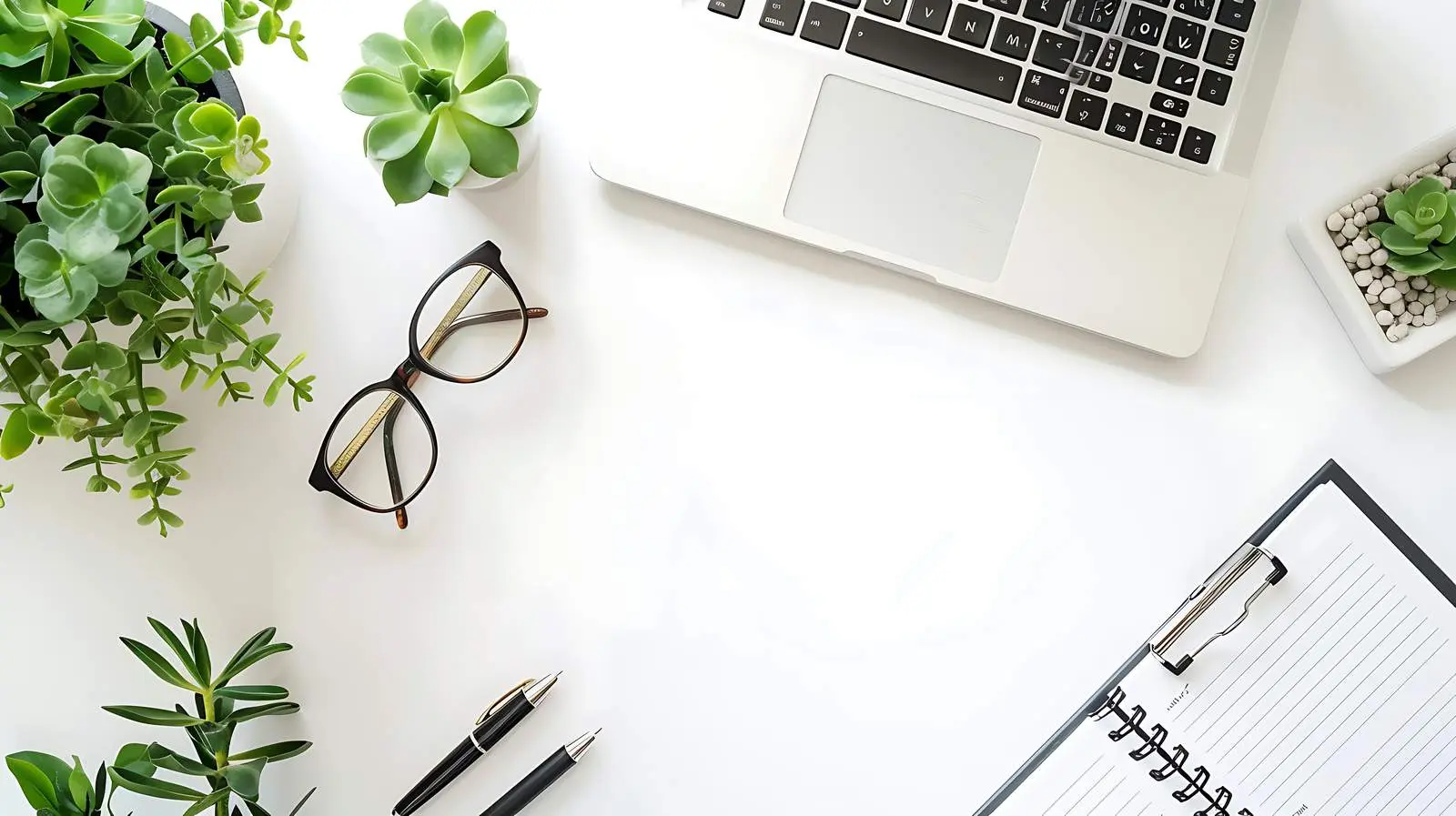 Flat Lay Office Desk Workspace with Laptop – free stylish office image from Dotvec