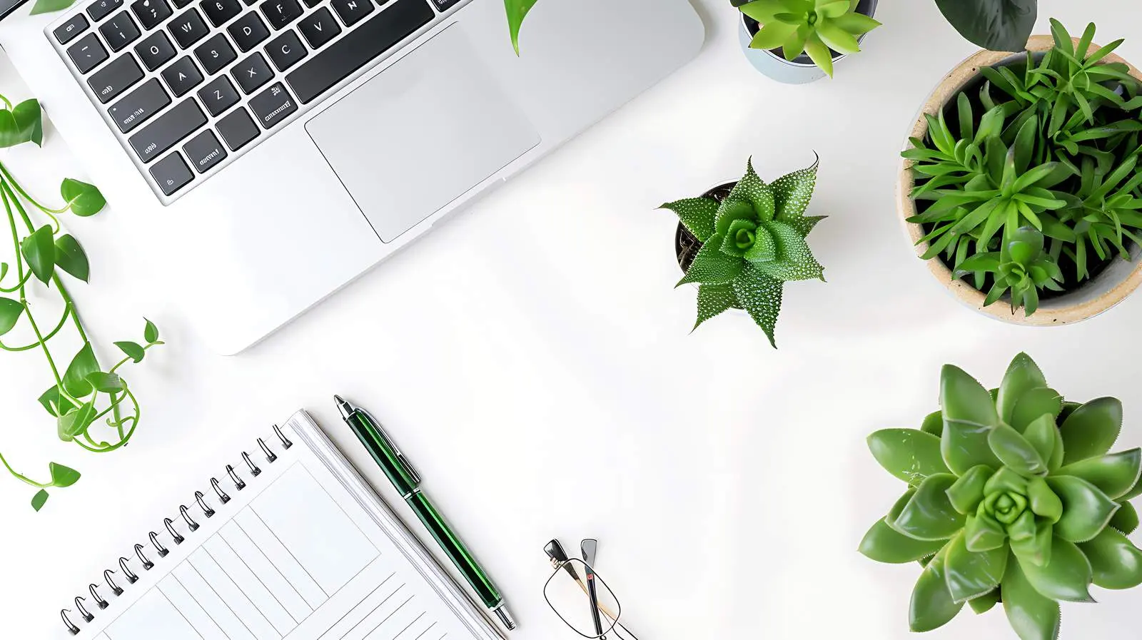 Stylish Office Desk Flat Lay Workspace View – free tool image from Dotvec