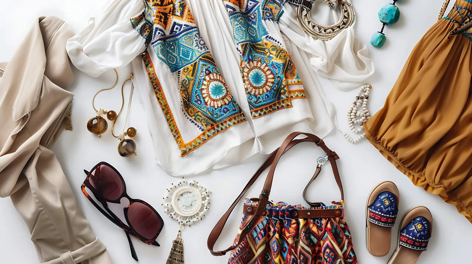 Boho Style Flat Lay Travel Fashion – free travel photography image from Dotvec